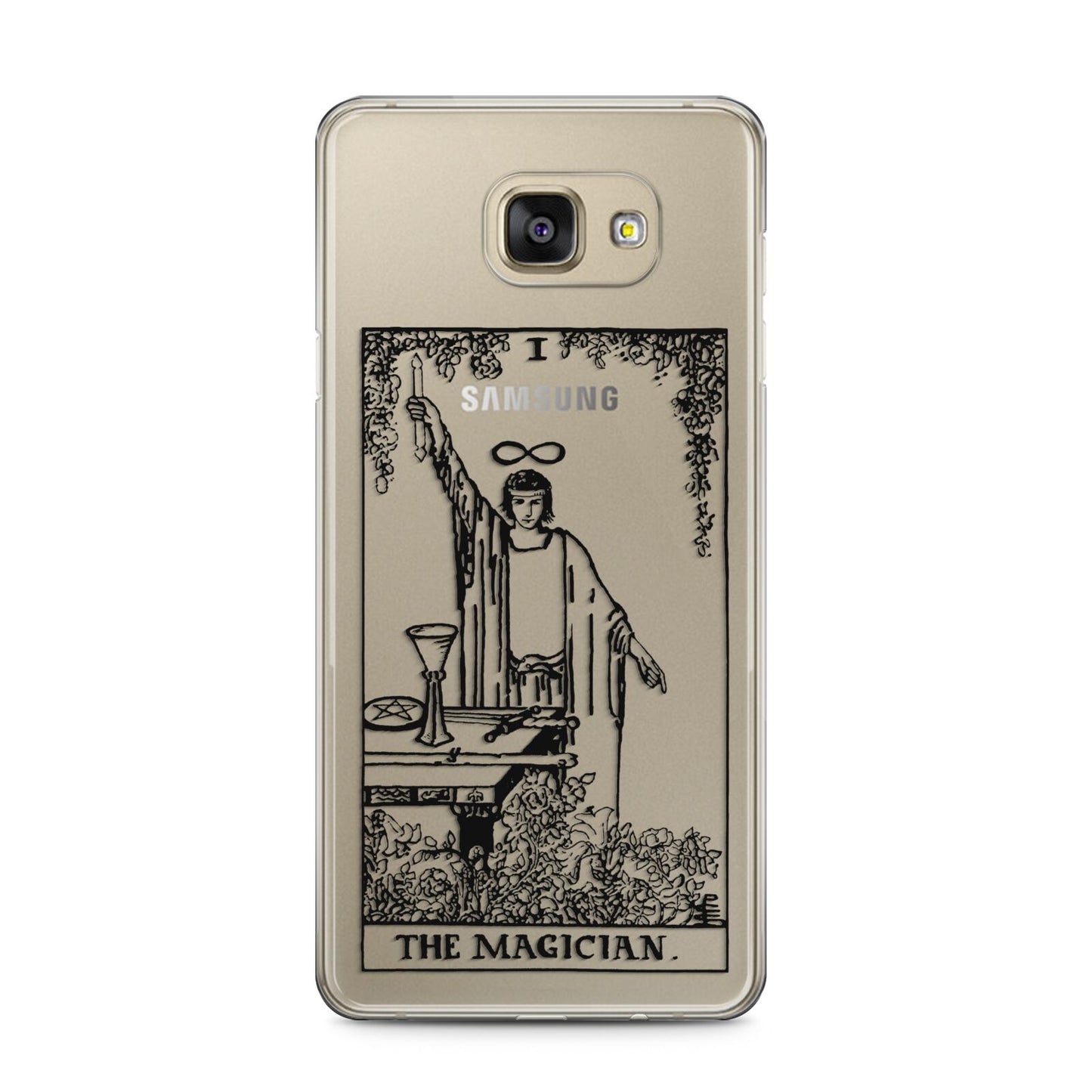 The Magician Monochrome Tarot Card Samsung Galaxy A5 2016 Case on gold phone