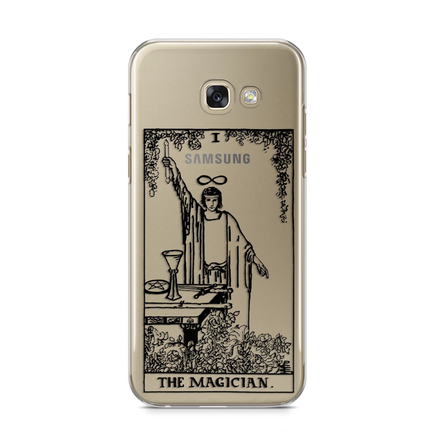 The Magician Monochrome Tarot Card Samsung Galaxy A5 2017 Case on gold phone