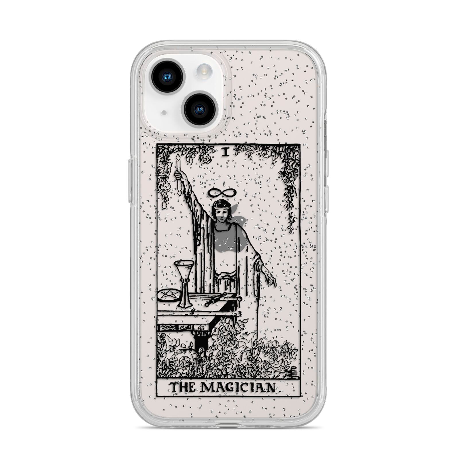 The Magician Monochrome Tarot Card iPhone 14 Glitter Tough Case Starlight