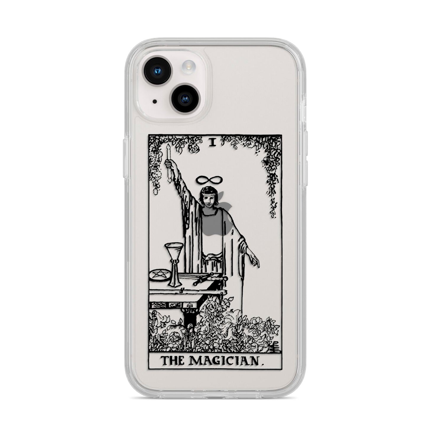 The Magician Monochrome Tarot Card iPhone 14 Plus Clear Tough Case Starlight