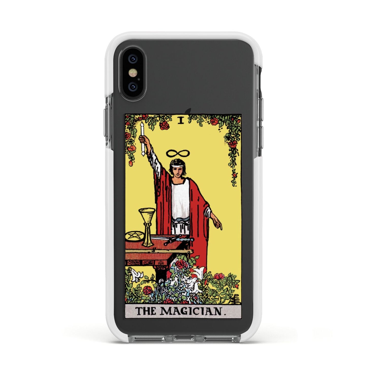 The Magician Tarot Card Apple iPhone Xs Impact Case White Edge on Black Phone