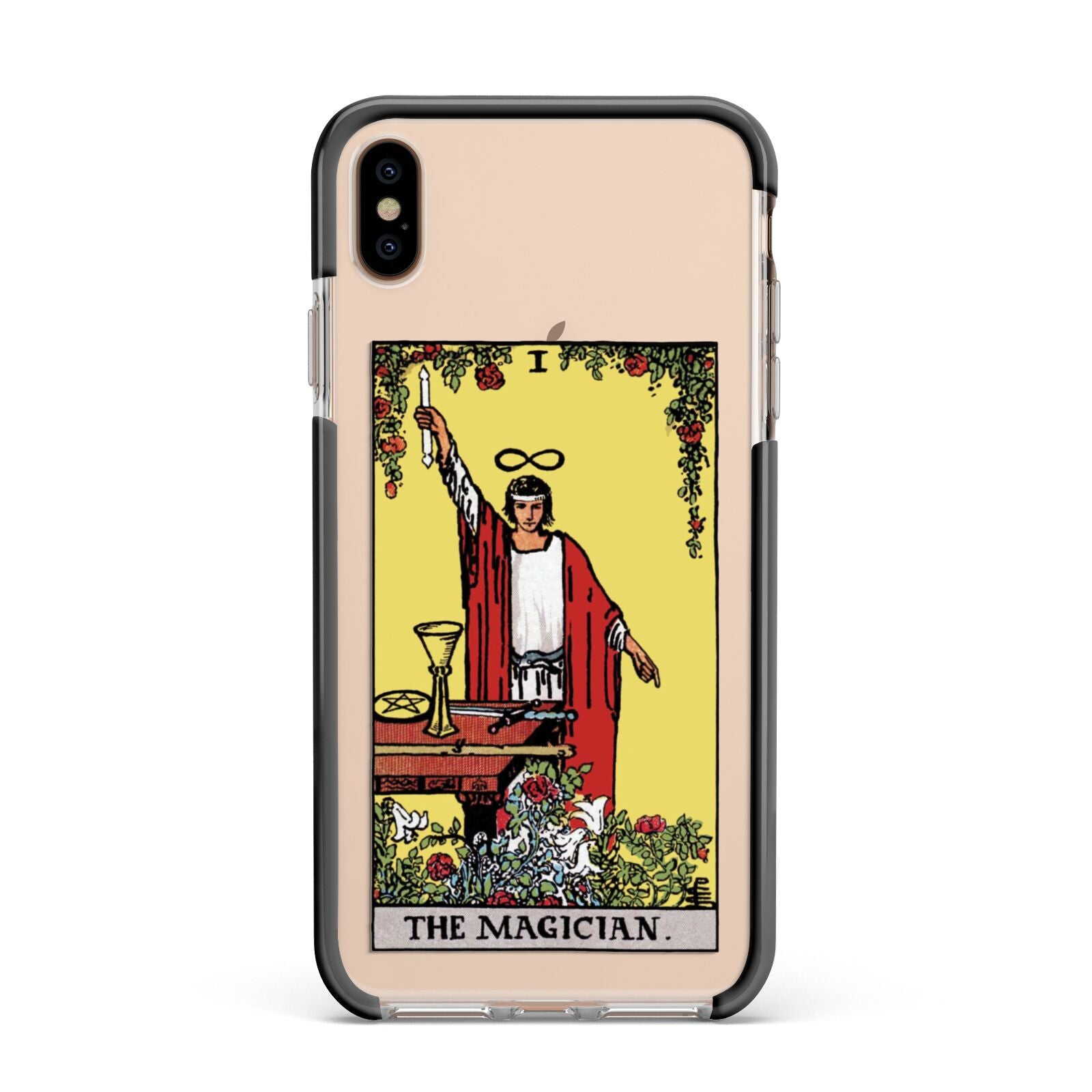 The Magician Tarot Card Apple iPhone Xs Max Impact Case Black Edge on Gold Phone