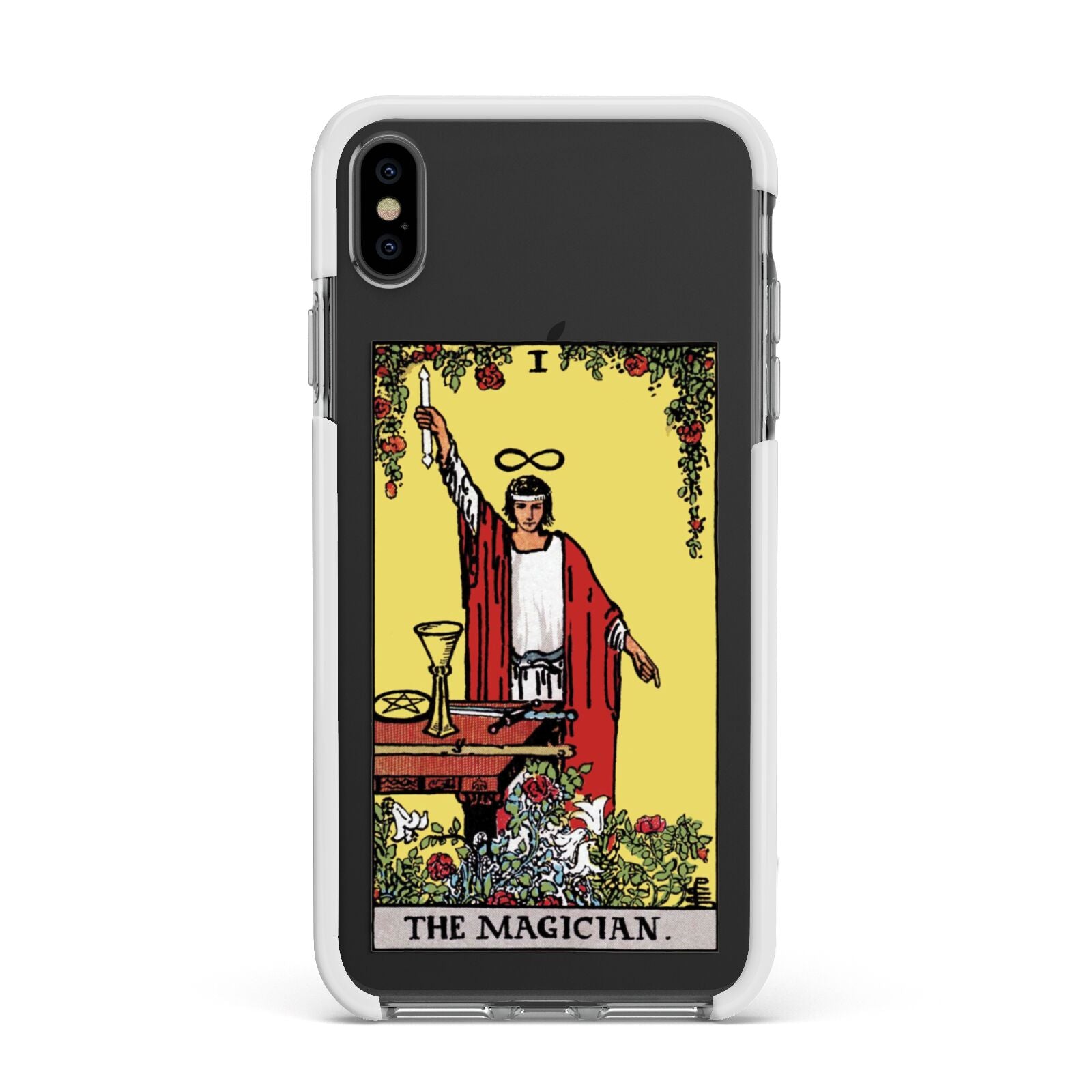 The Magician Tarot Card Apple iPhone Xs Max Impact Case White Edge on Black Phone