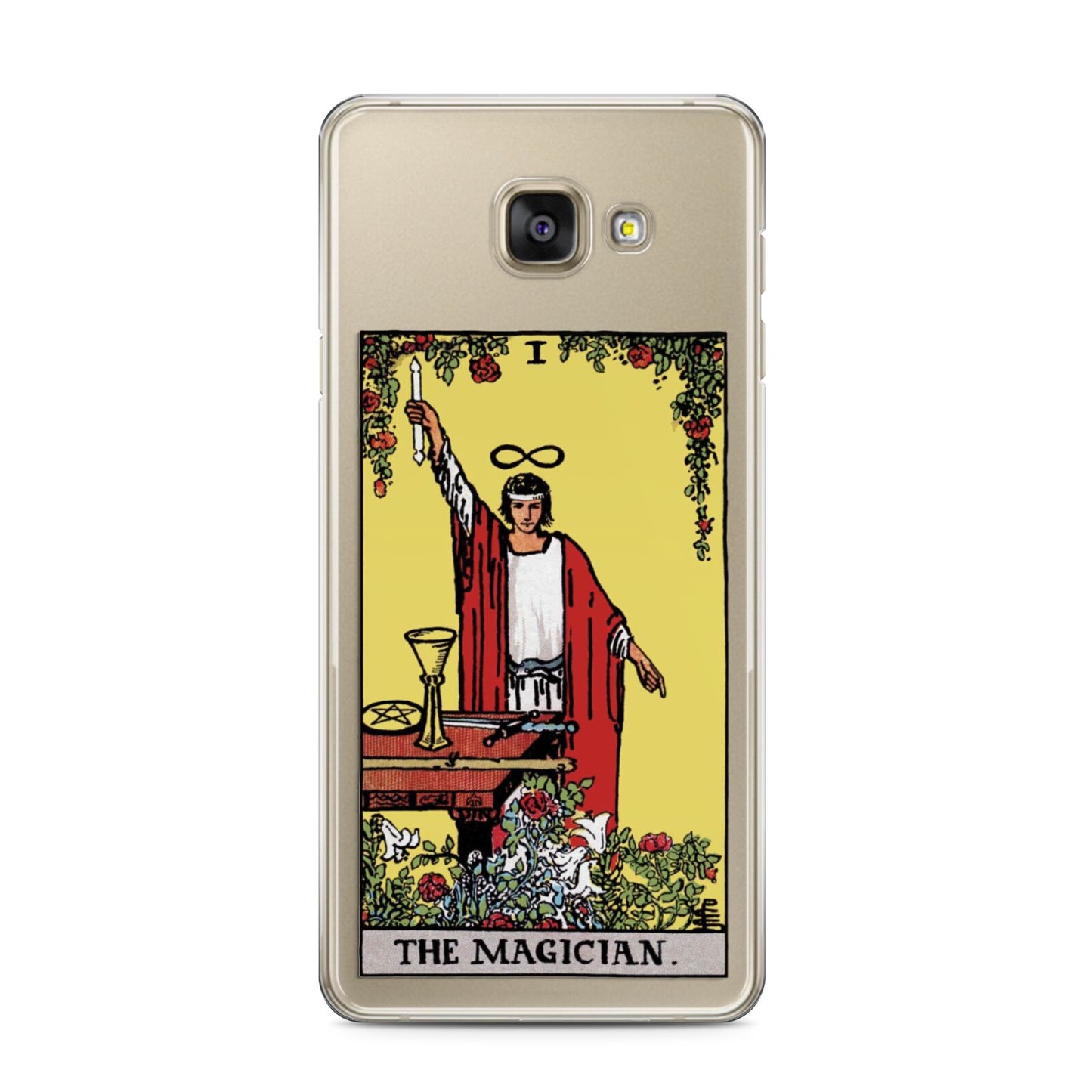 The Magician Tarot Card Samsung Galaxy A3 2016 Case on gold phone
