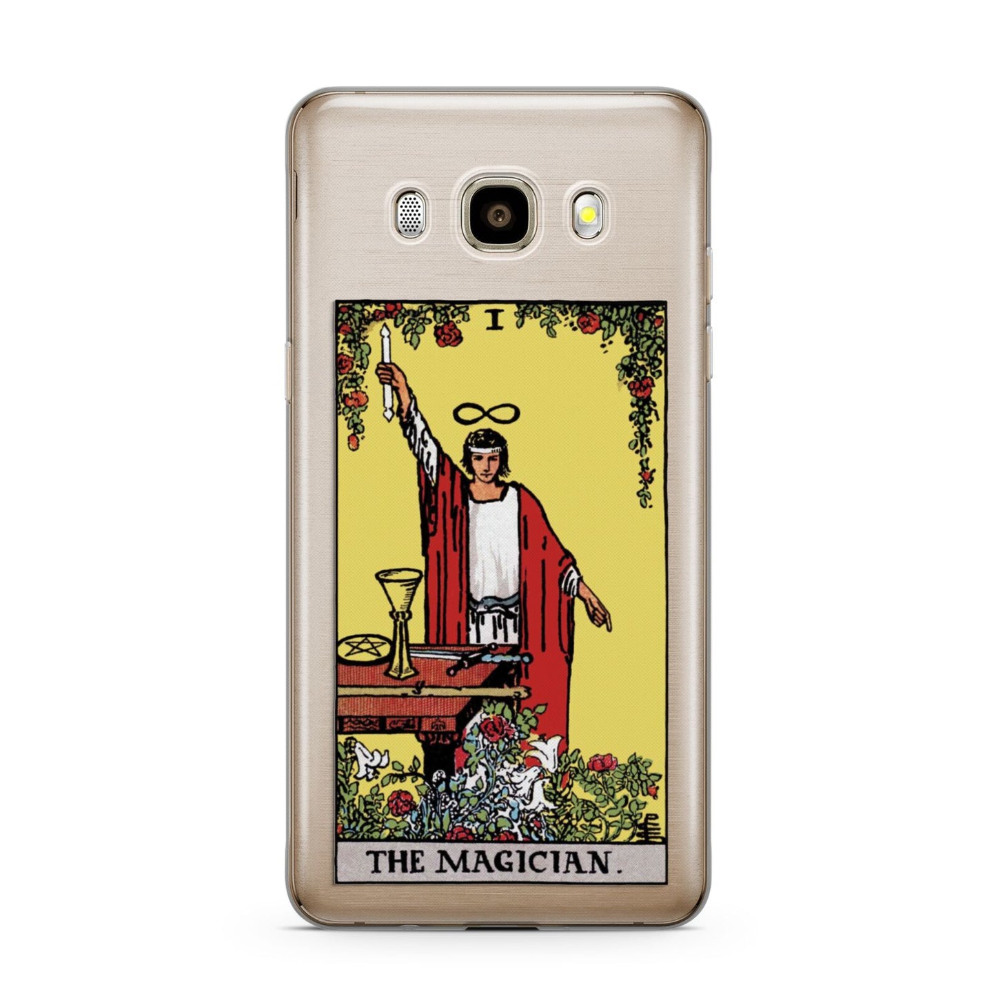 The Magician Tarot Card Samsung Galaxy J7 2016 Case on gold phone