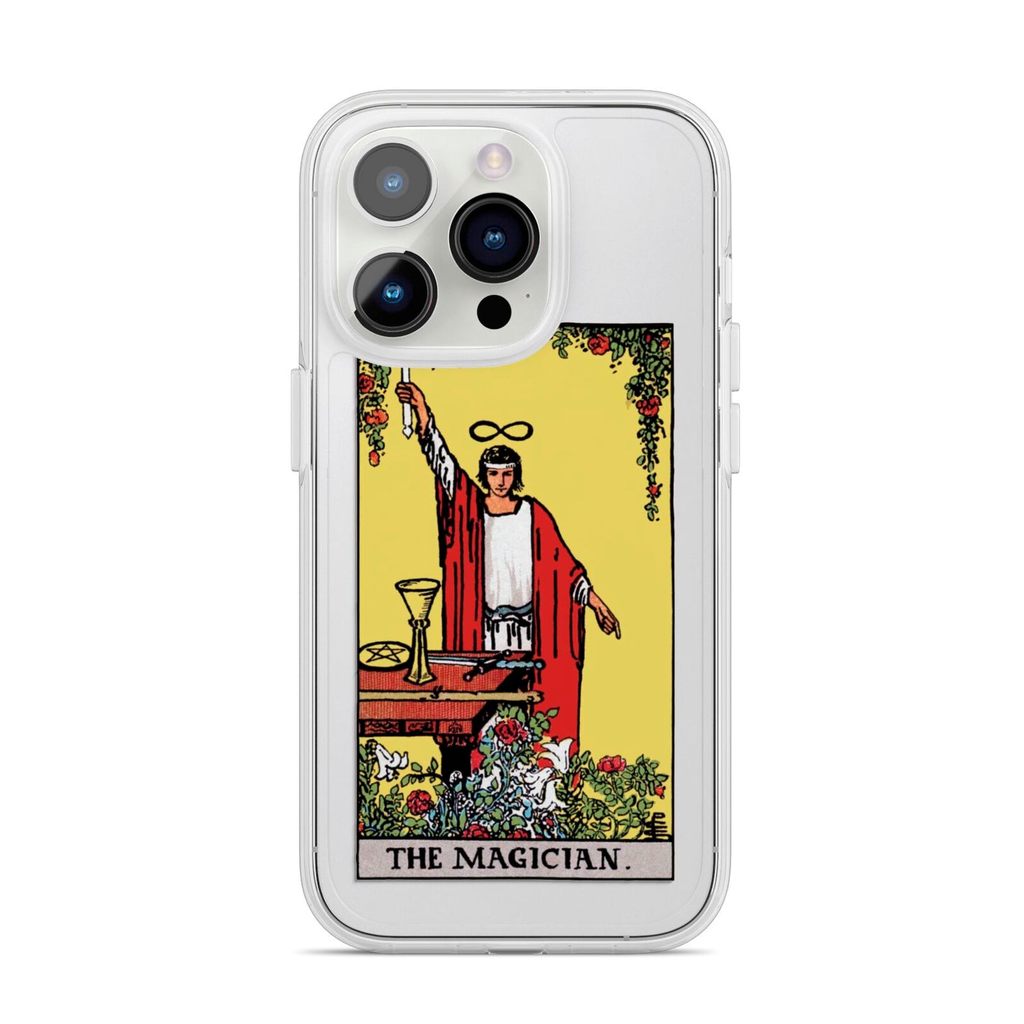 The Magician Tarot Card iPhone 14 Pro Clear Tough Case Silver