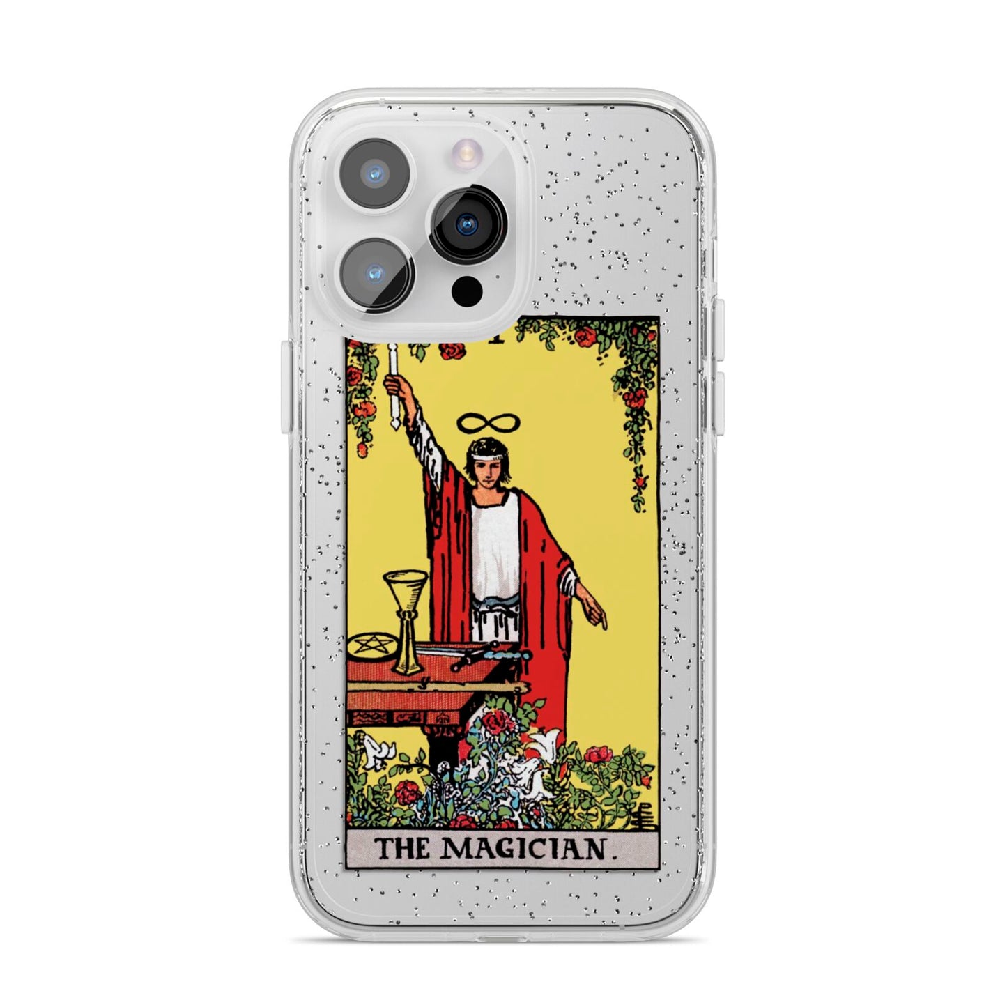 The Magician Tarot Card iPhone 14 Pro Max Glitter Tough Case Silver