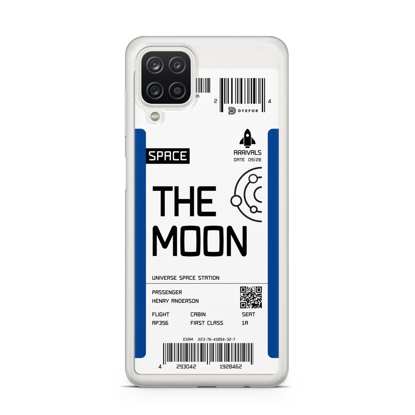 The Moon Boarding Pass Samsung A12 Case