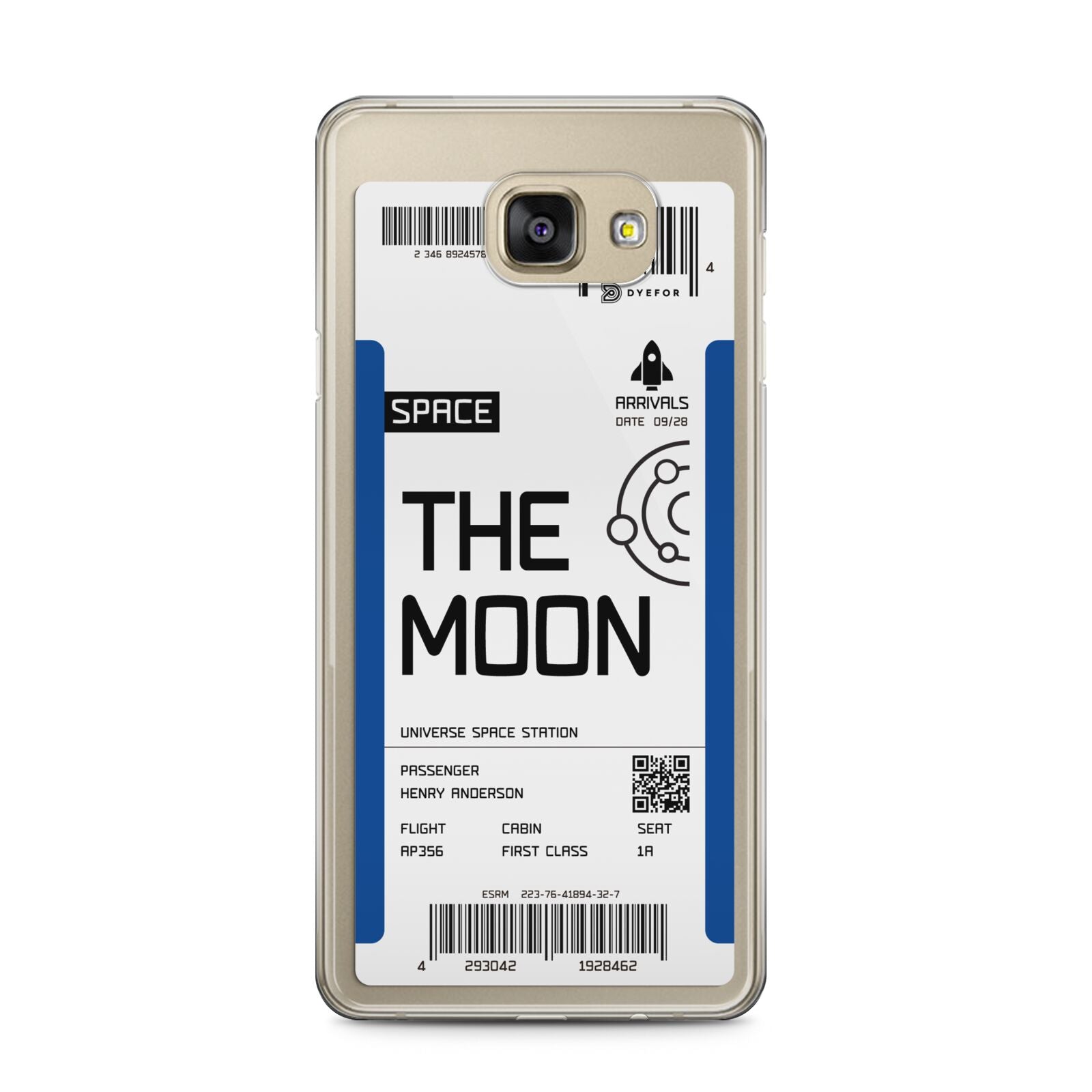 The Moon Boarding Pass Samsung Galaxy A5 2016 Case on gold phone