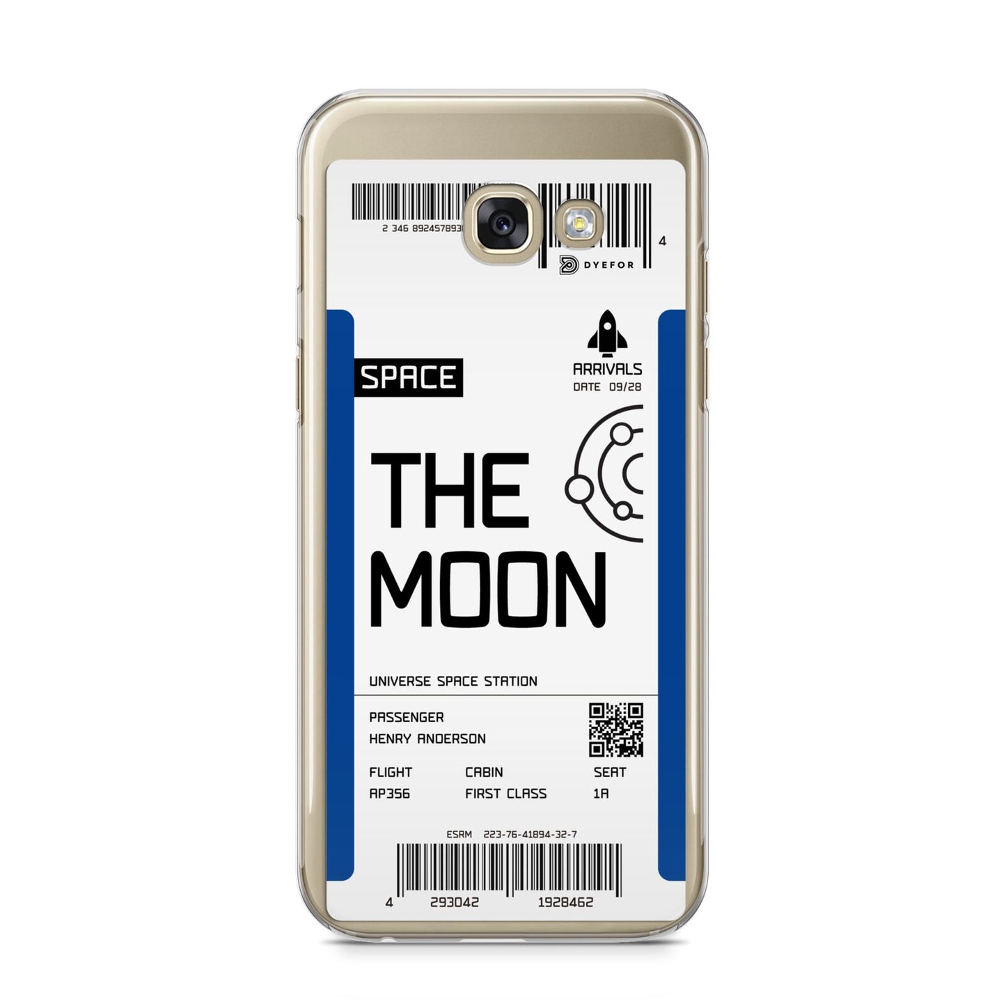The Moon Boarding Pass Samsung Galaxy A5 2017 Case on gold phone