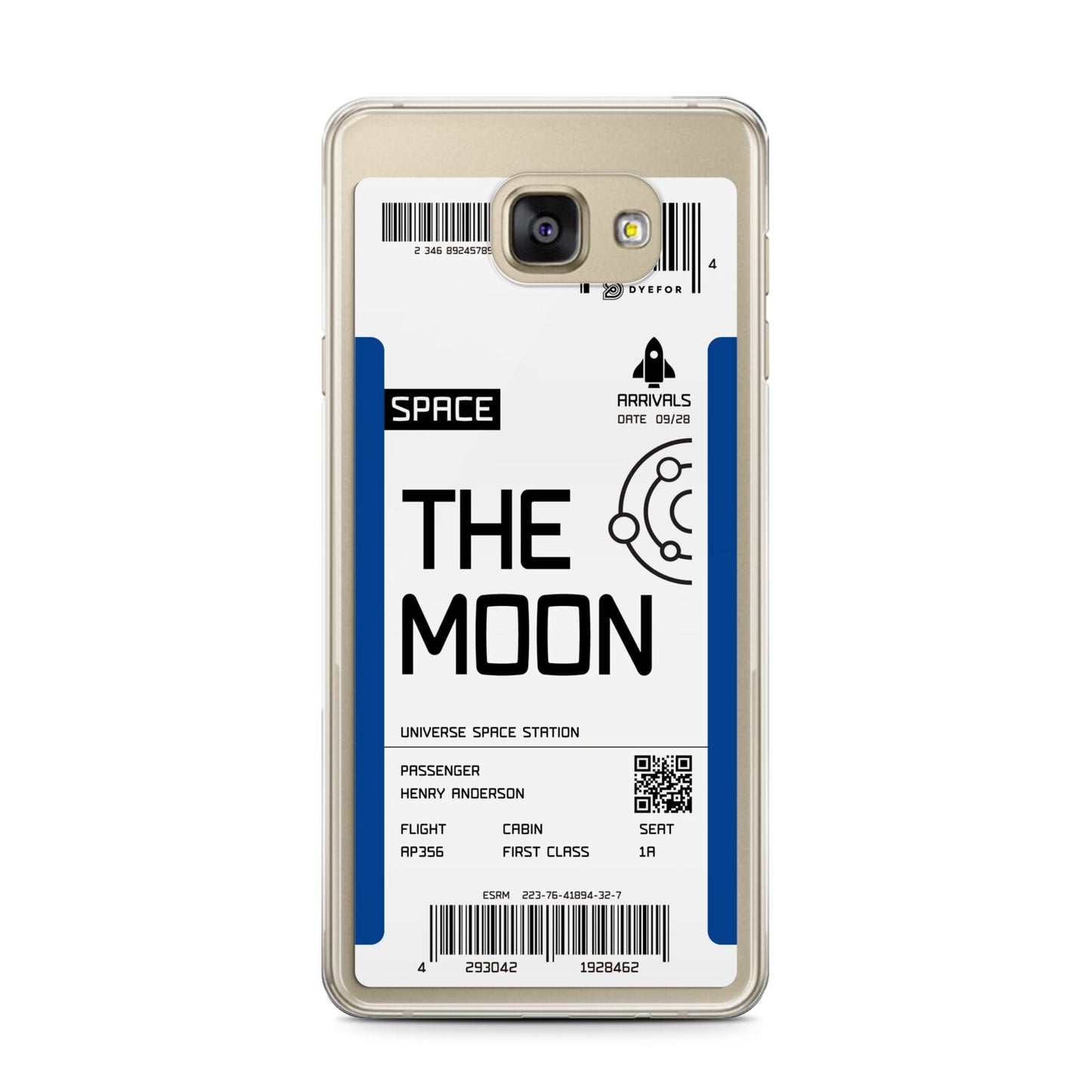 The Moon Boarding Pass Samsung Galaxy A7 2016 Case on gold phone