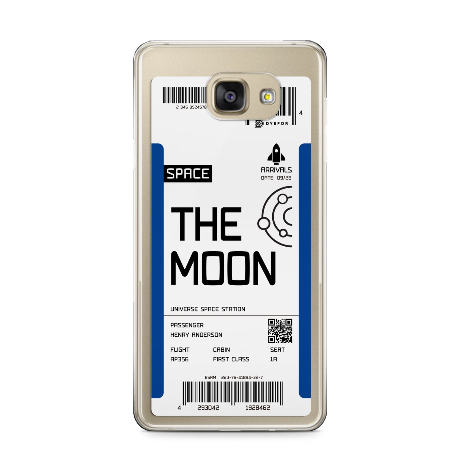 The Moon Boarding Pass Samsung Galaxy A9 2016 Case on gold phone