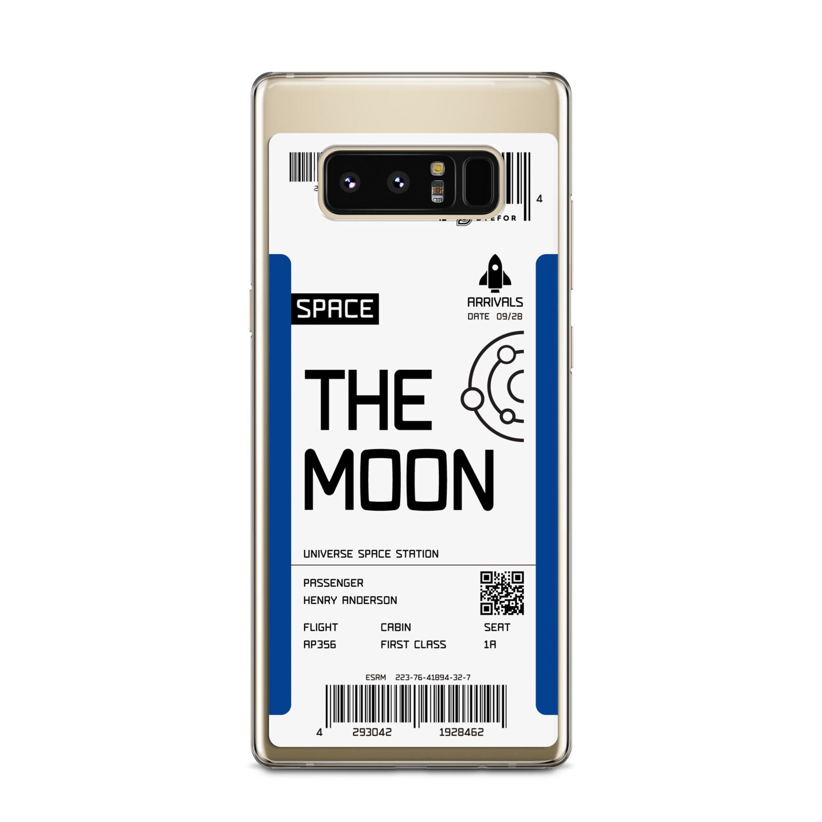 The Moon Boarding Pass Samsung Galaxy Note 8 Case