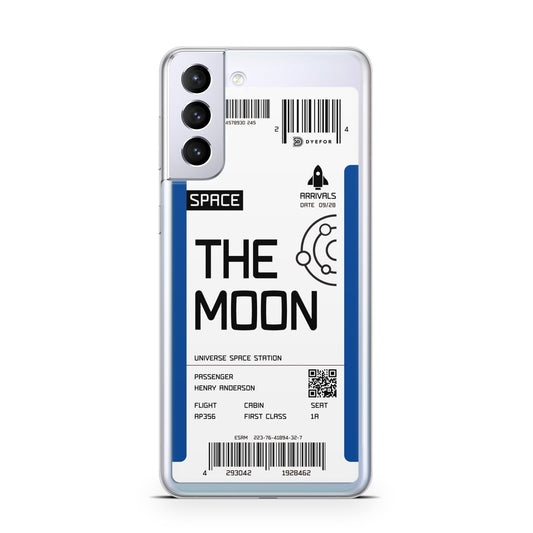 The Moon Boarding Pass Samsung S21 Plus Phone Case