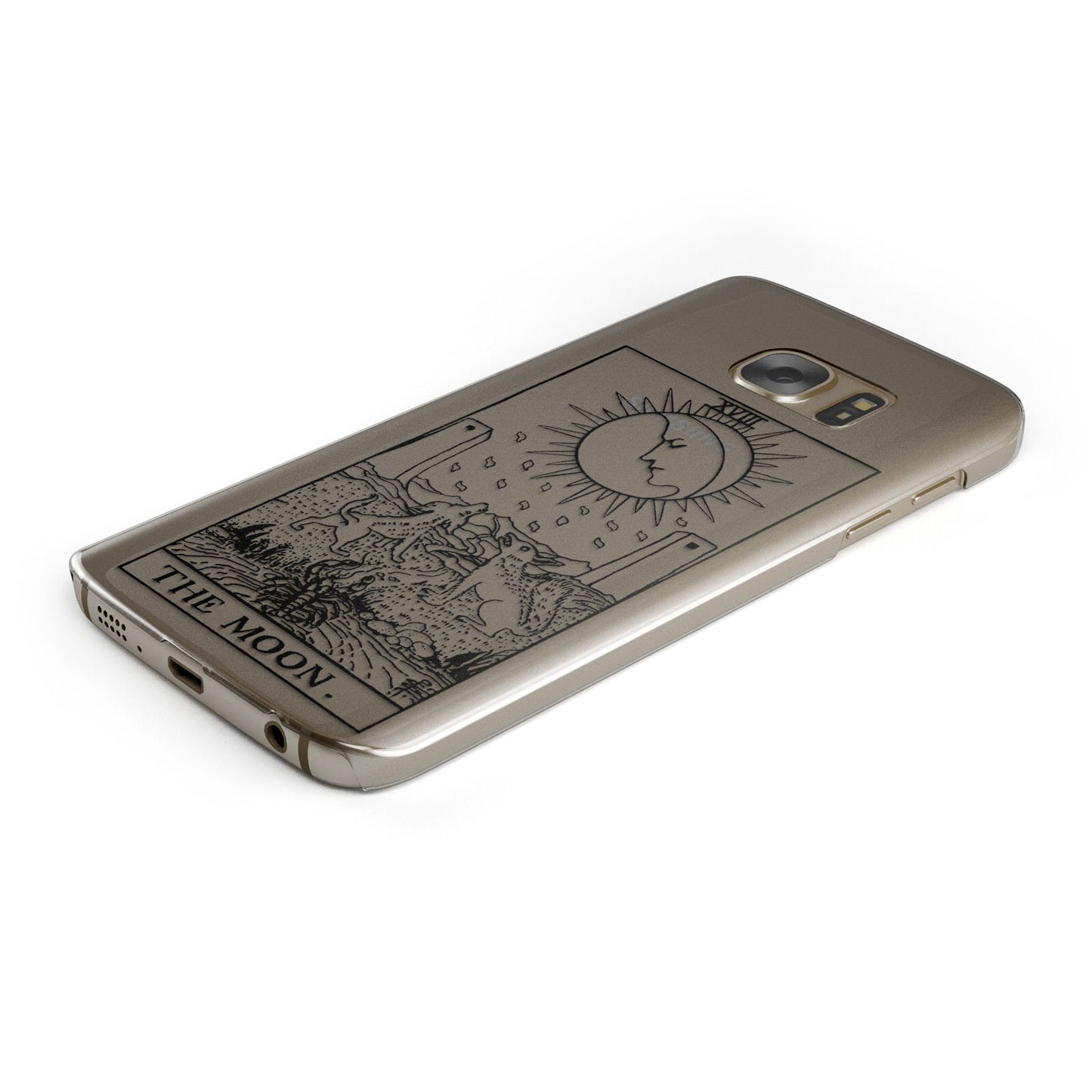 The Moon Monochrome Protective Samsung Galaxy Case Angled Image