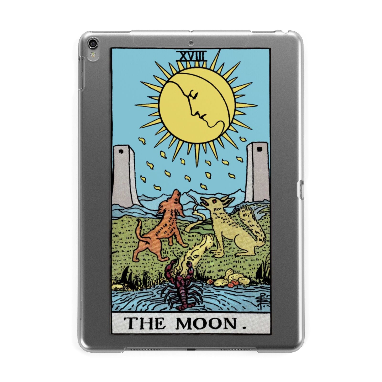 The Moon Tarot Card Apple iPad Grey Case