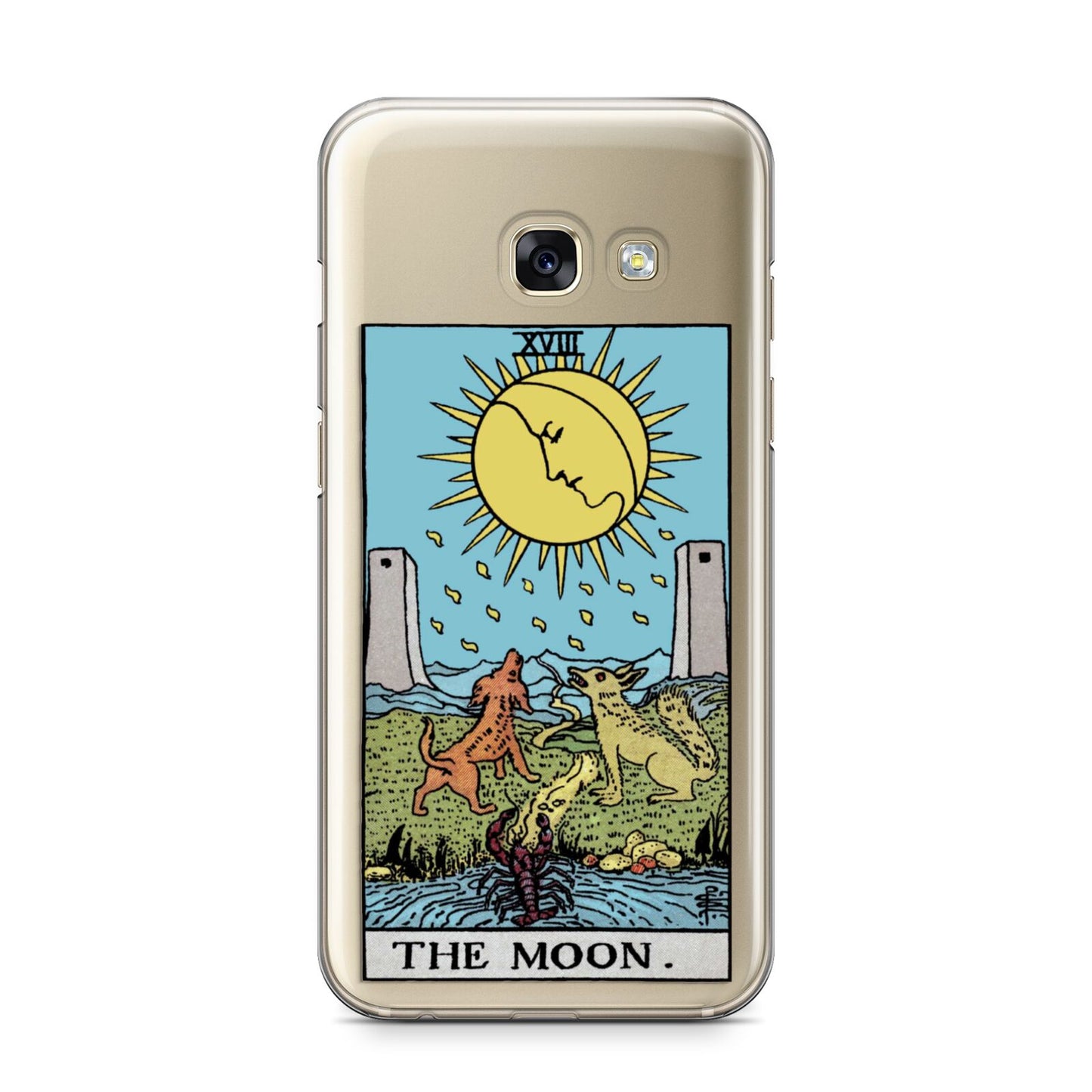 The Moon Tarot Card Samsung Galaxy A3 2017 Case on gold phone