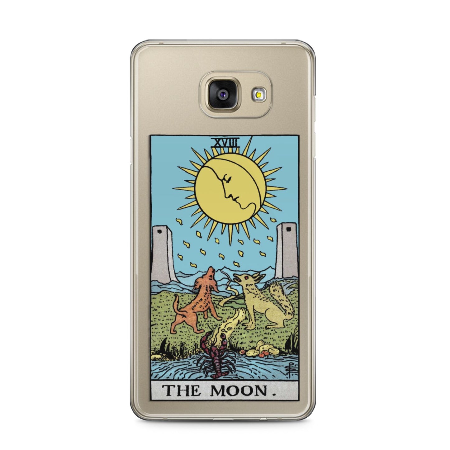 The Moon Tarot Card Samsung Galaxy A5 2016 Case on gold phone