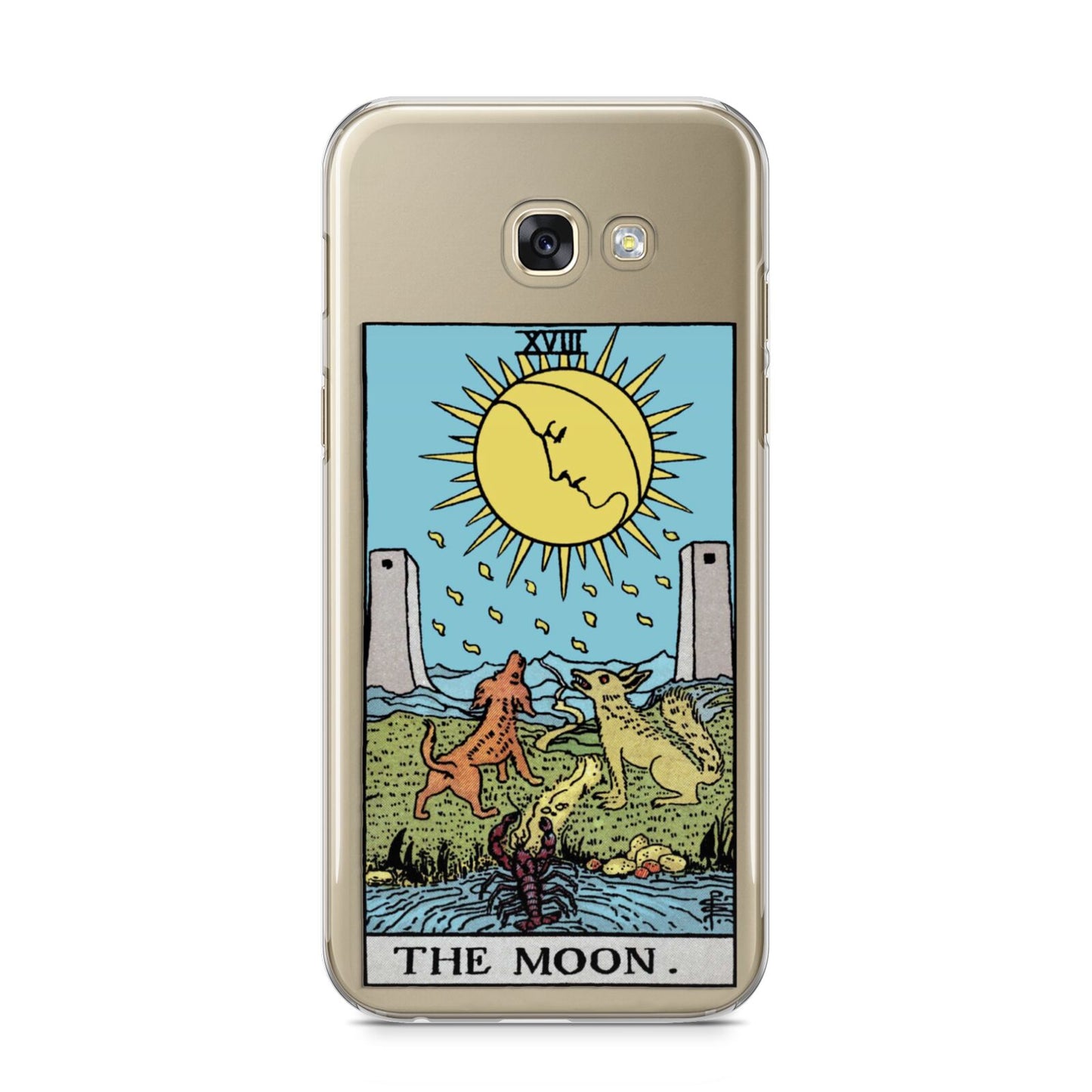 The Moon Tarot Card Samsung Galaxy A5 2017 Case on gold phone