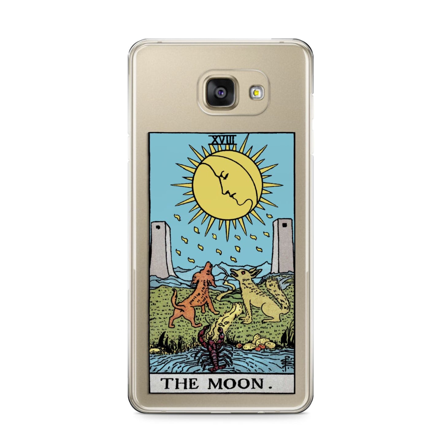The Moon Tarot Card Samsung Galaxy A9 2016 Case on gold phone