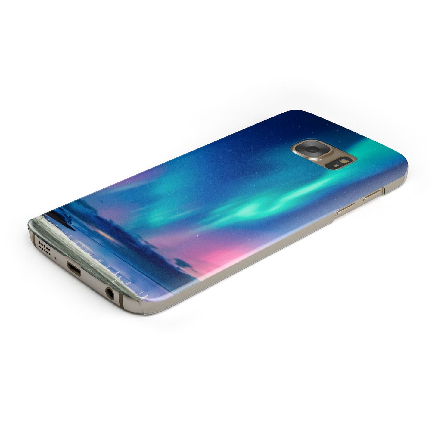 The Northern Lights Protective Samsung Galaxy Case Angled Image