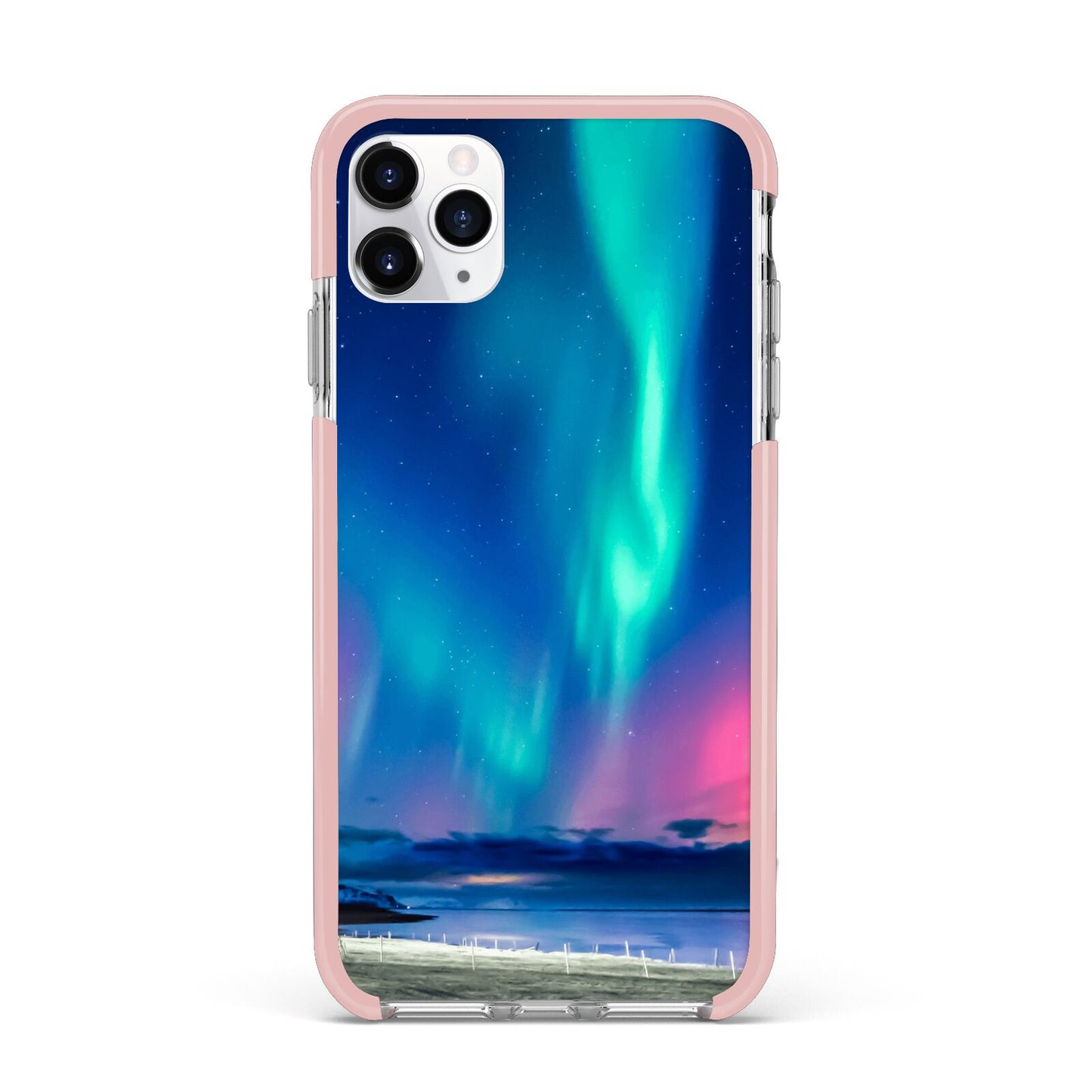 The Northern Lights iPhone 11 Pro Max Impact Pink Edge Case