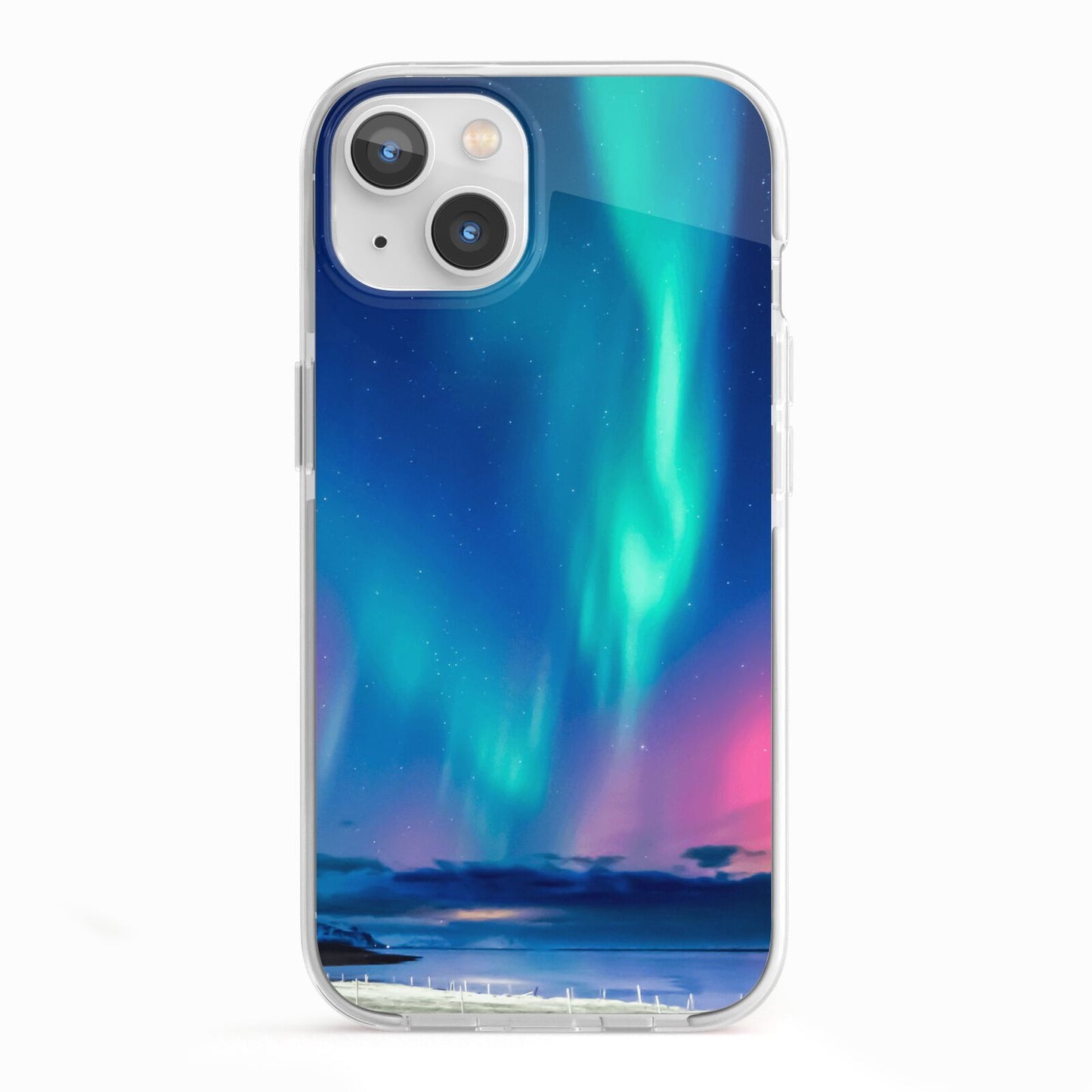 The Northern Lights iPhone 13 TPU Impact Case with White Edges