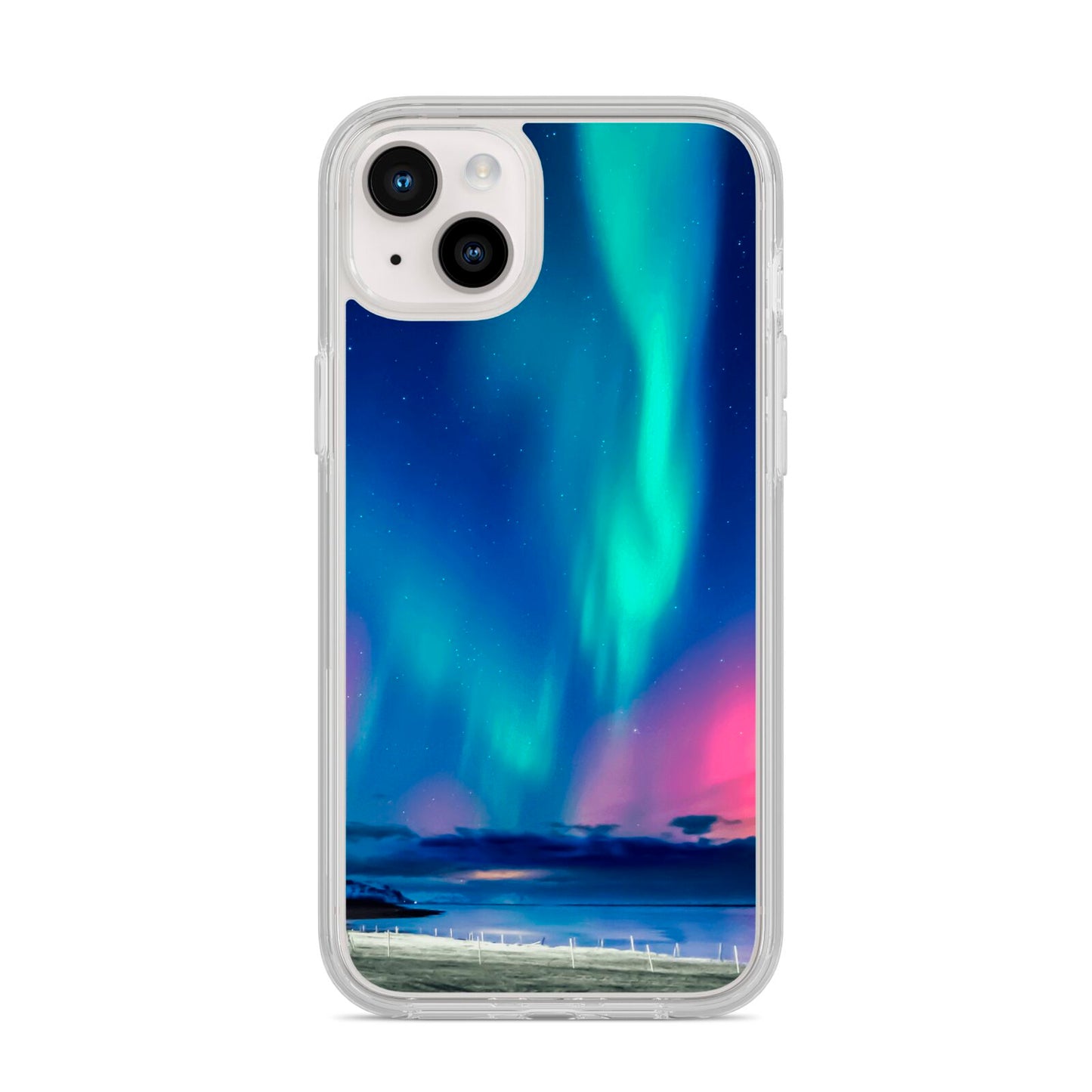 The Northern Lights iPhone 14 Plus Clear Tough Case Starlight