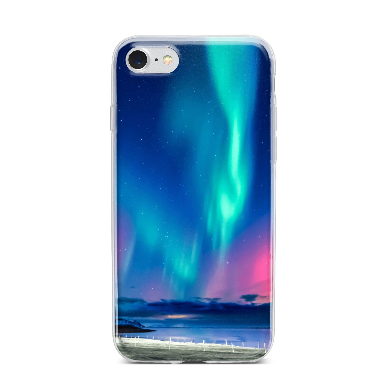 The Northern Lights iPhone 7 Bumper Case on Silver iPhone