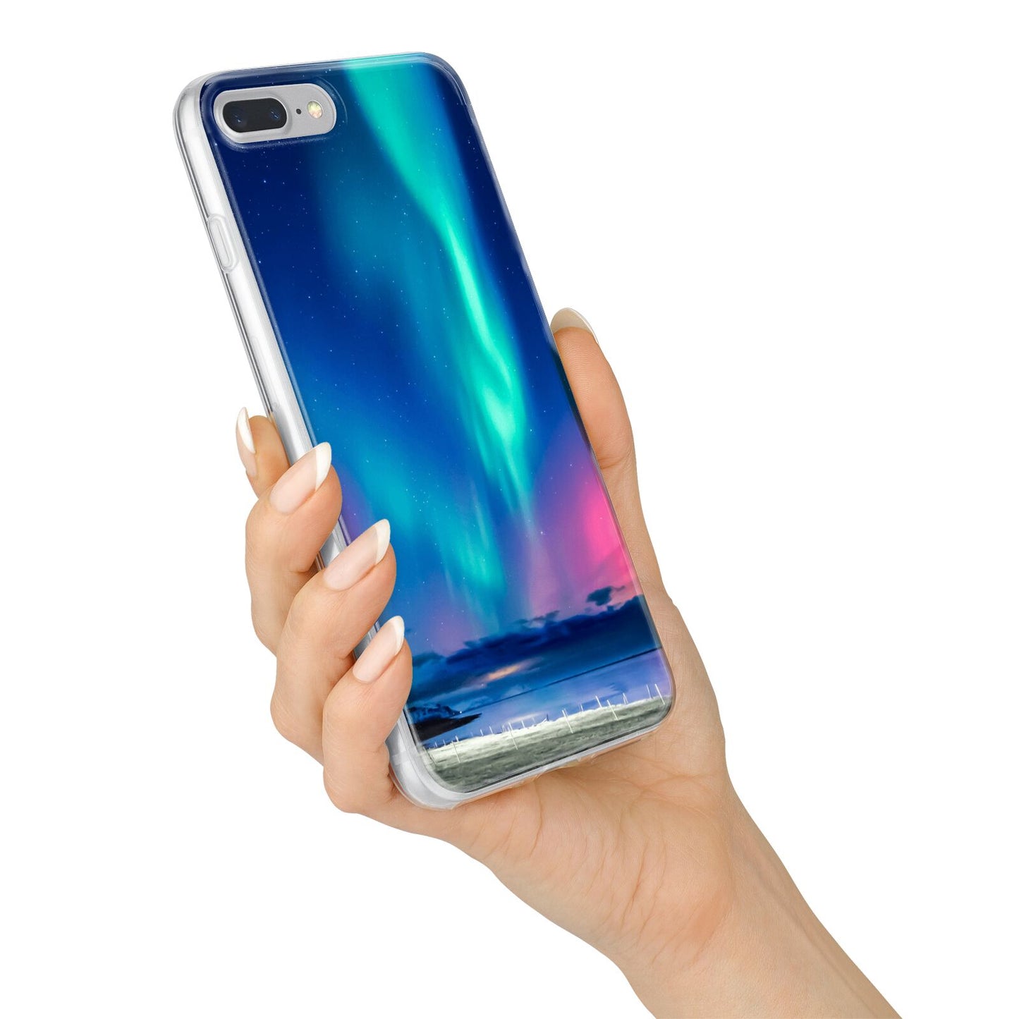 The Northern Lights iPhone 7 Plus Bumper Case on Silver iPhone Alternative Image