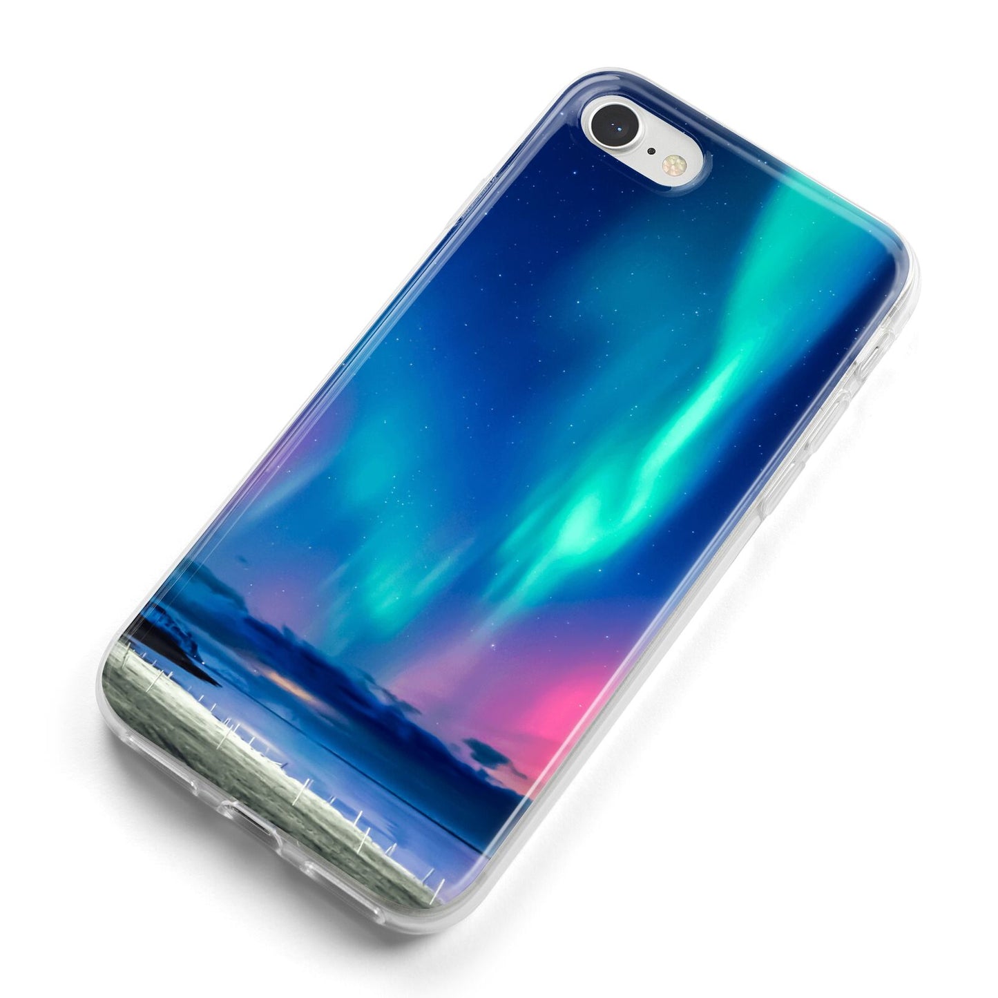 The Northern Lights iPhone 8 Bumper Case on Silver iPhone Alternative Image