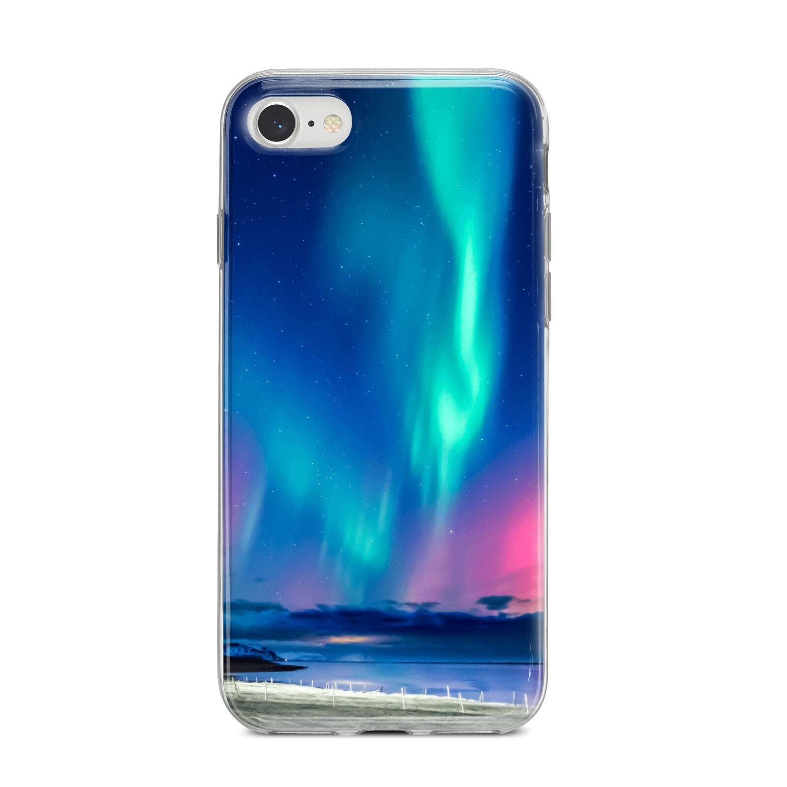 The Northern Lights iPhone 8 Bumper Case on Silver iPhone