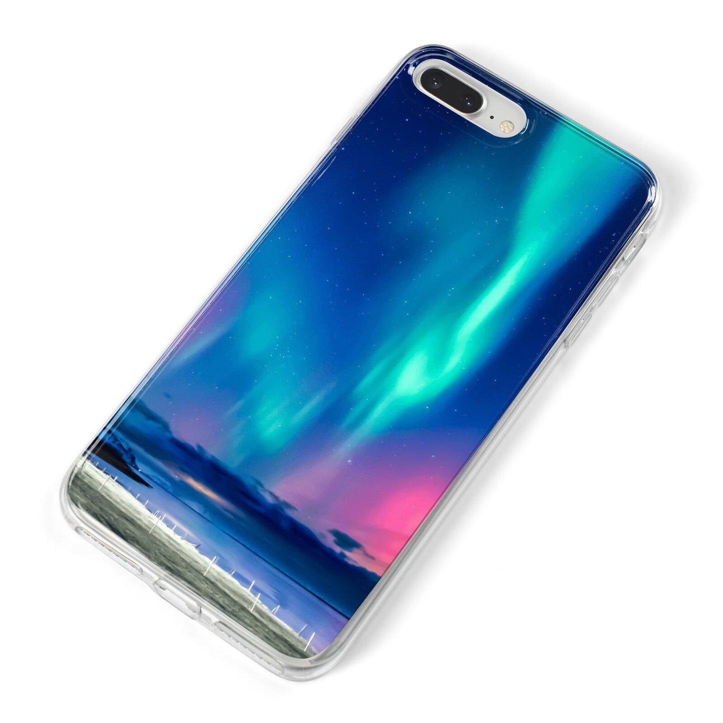 The Northern Lights iPhone 8 Plus Bumper Case on Silver iPhone Alternative Image