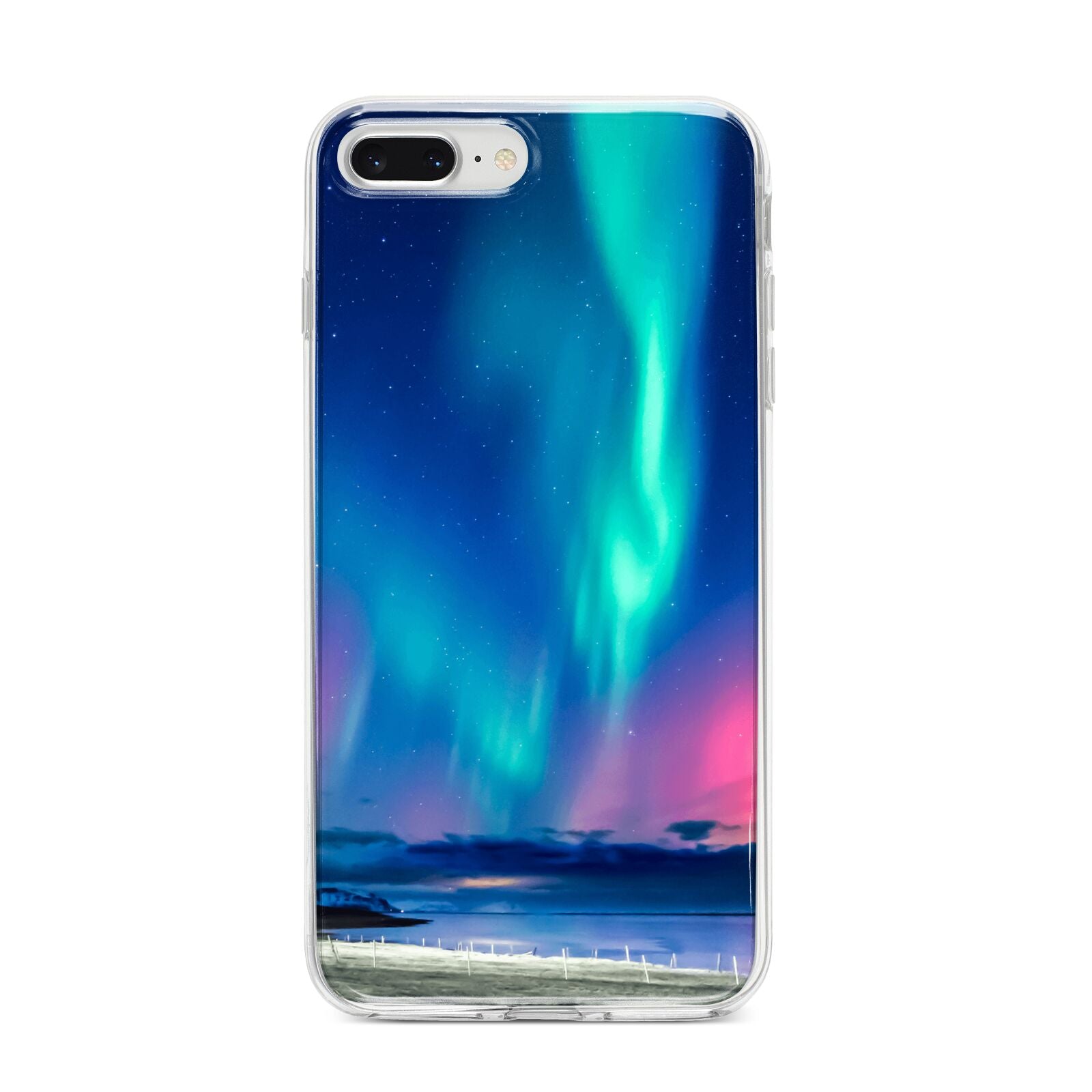 The Northern Lights iPhone 8 Plus Bumper Case on Silver iPhone