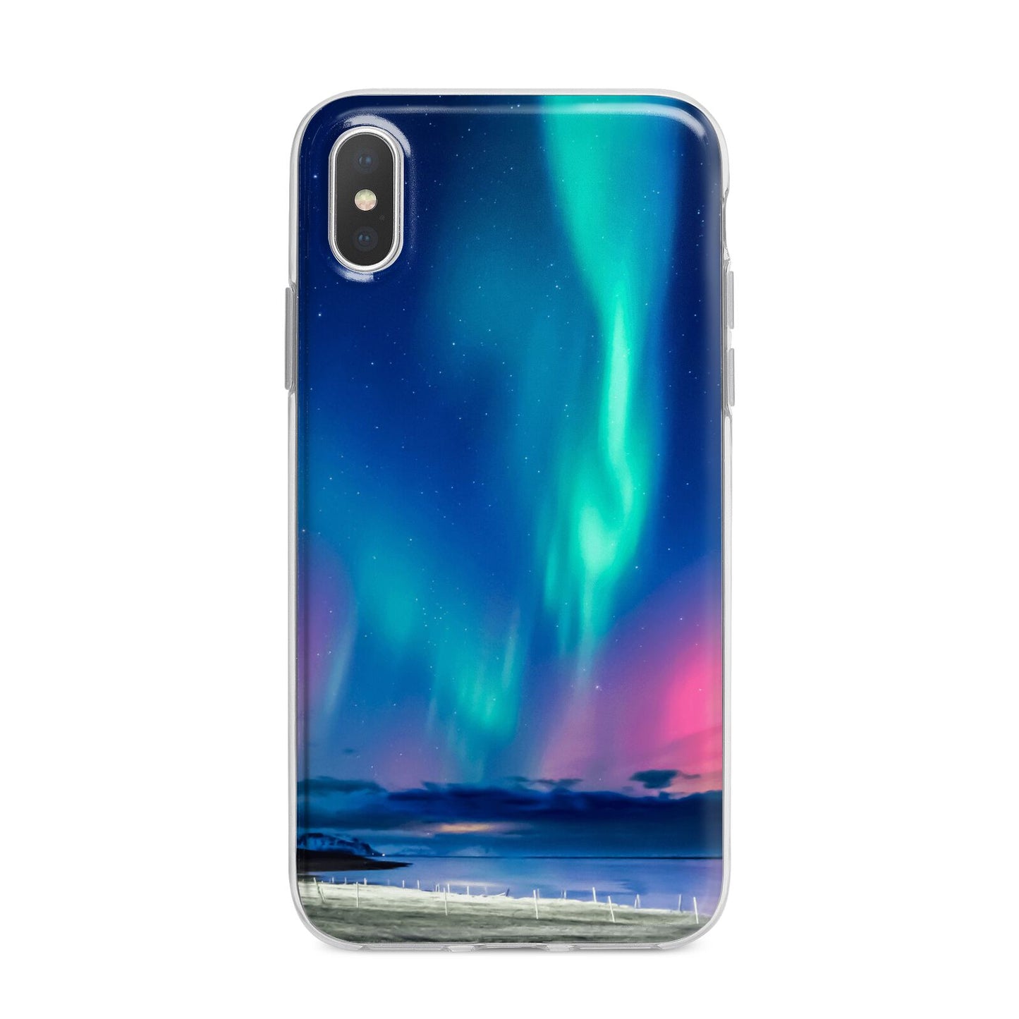 The Northern Lights iPhone X Bumper Case on Silver iPhone Alternative Image 1