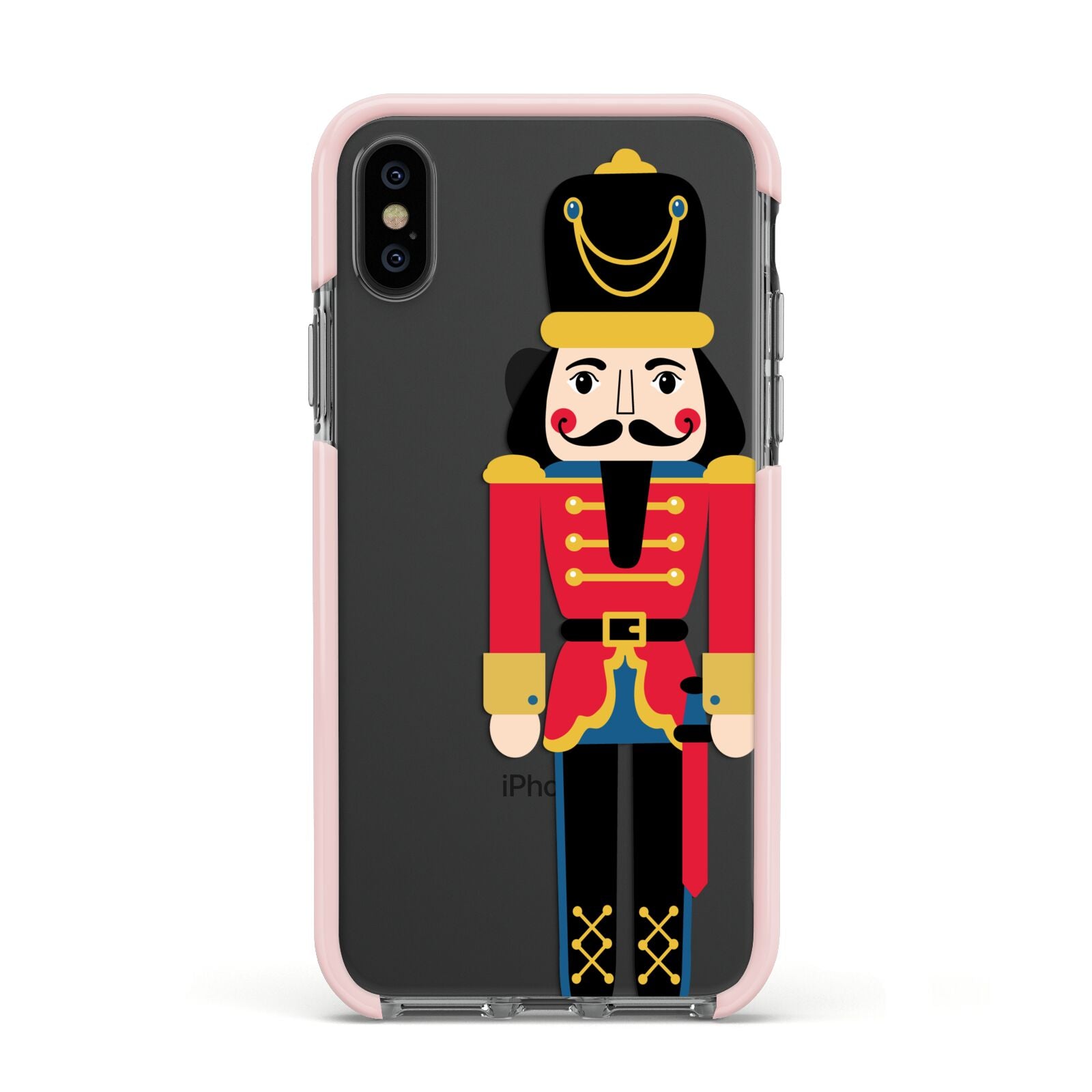 The Nutcracker Apple iPhone Xs Impact Case Pink Edge on Black Phone