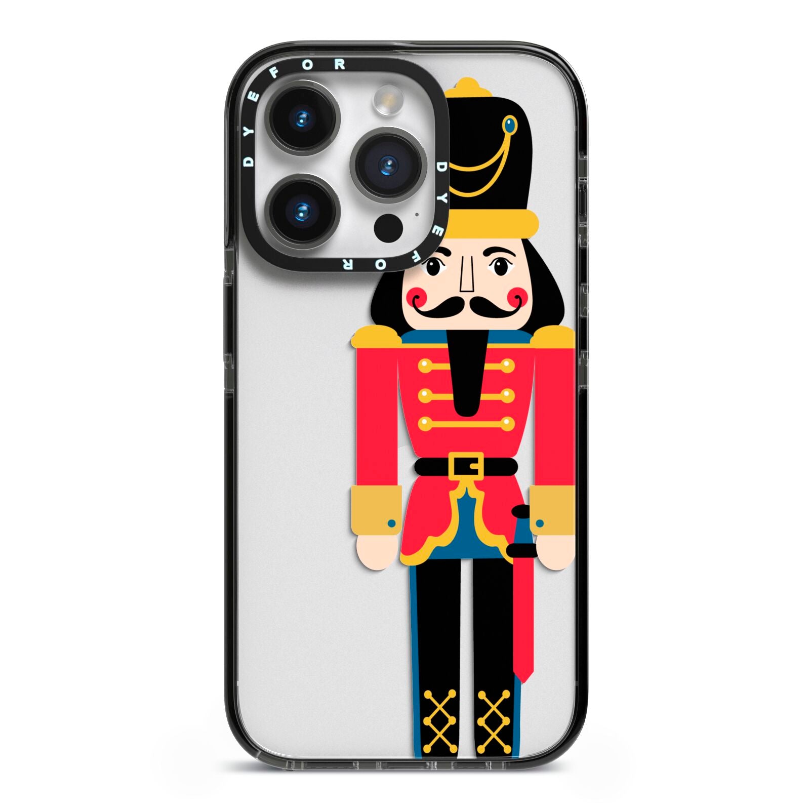 The Nutcracker iPhone 14 Pro Black Impact Case on Silver phone