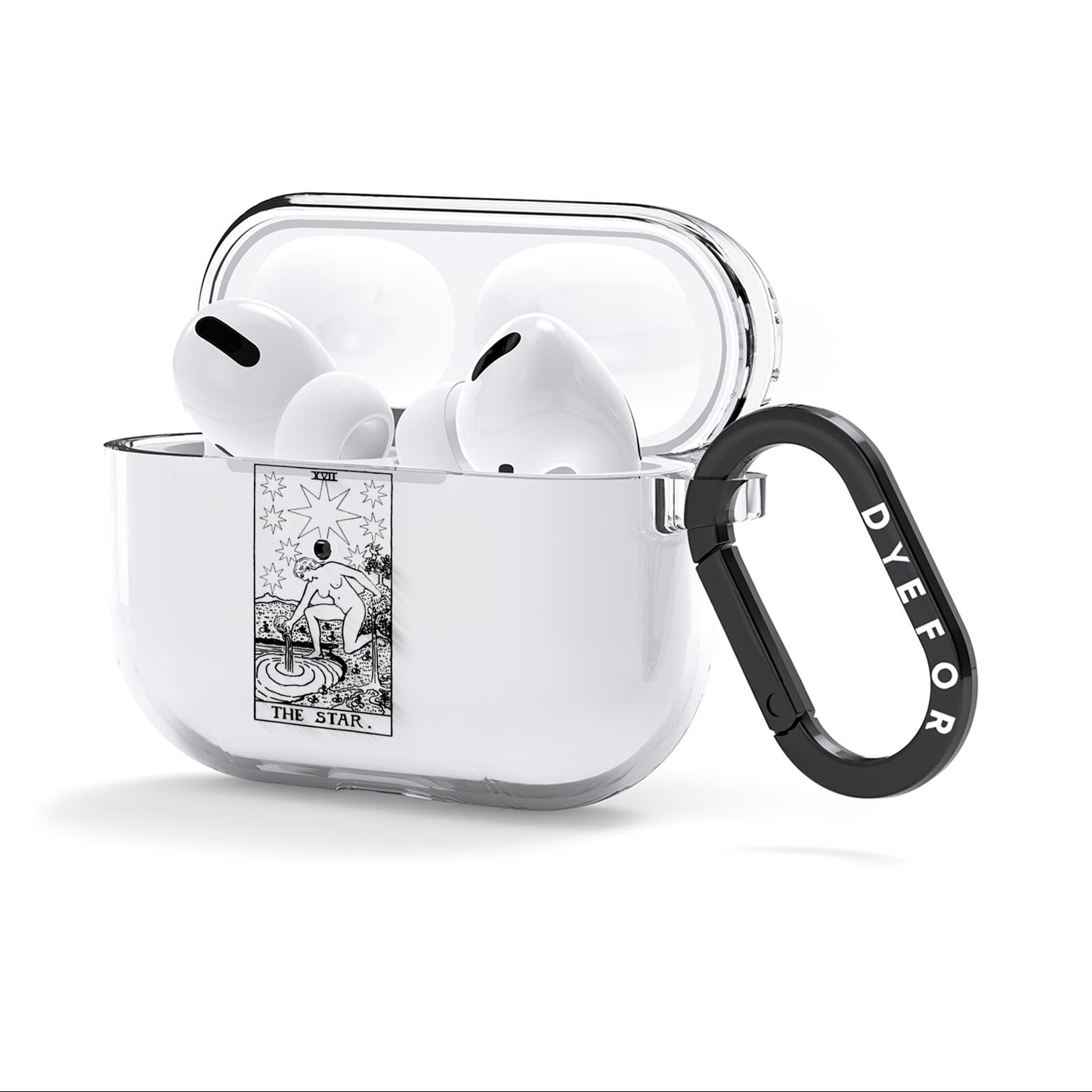 The Star Monochrome Tarot Card AirPods Clear Case 3rd Gen Side Image