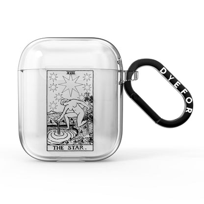 The Star Monochrome Tarot Card AirPods Clear Case