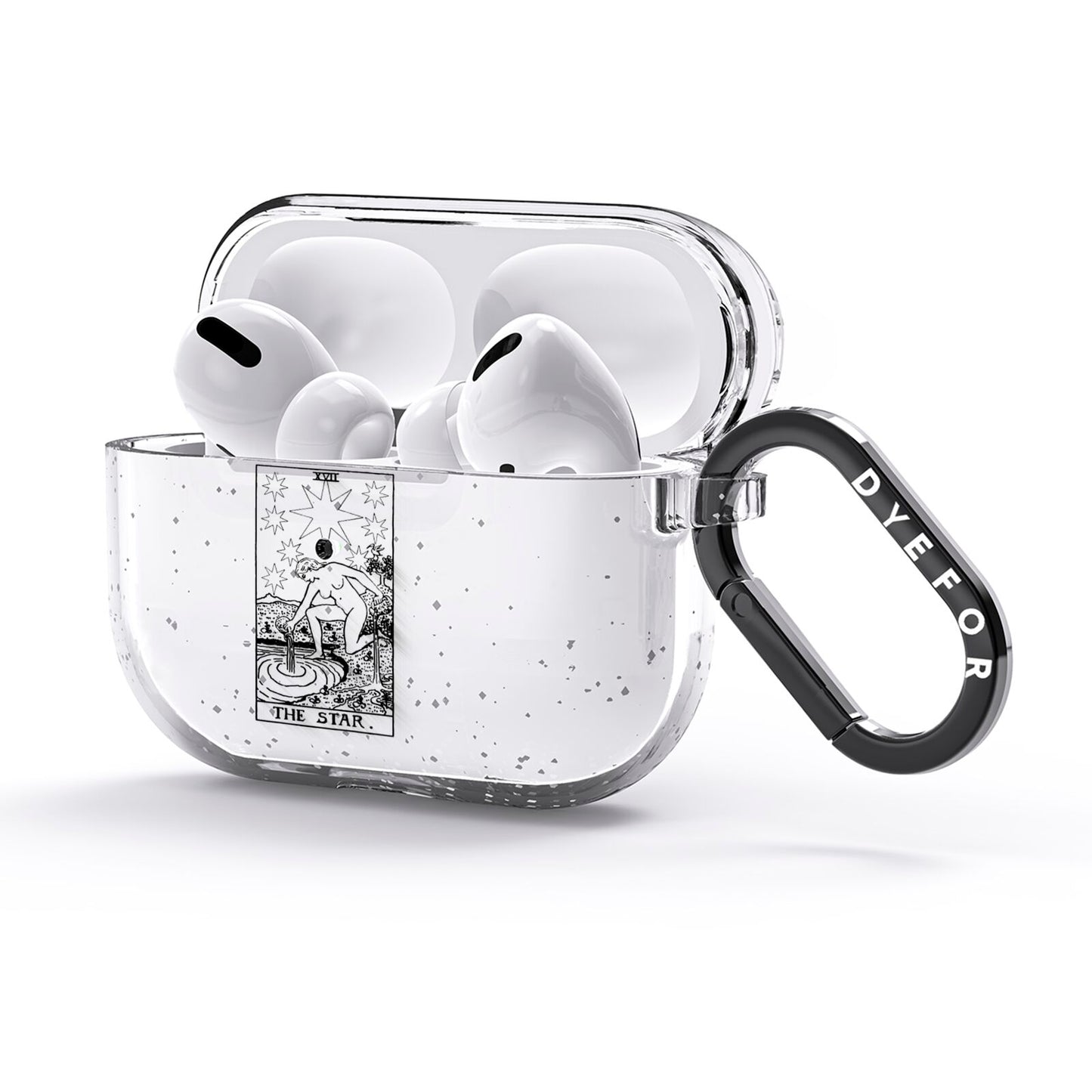 The Star Monochrome Tarot Card AirPods Glitter Case 3rd Gen Side Image