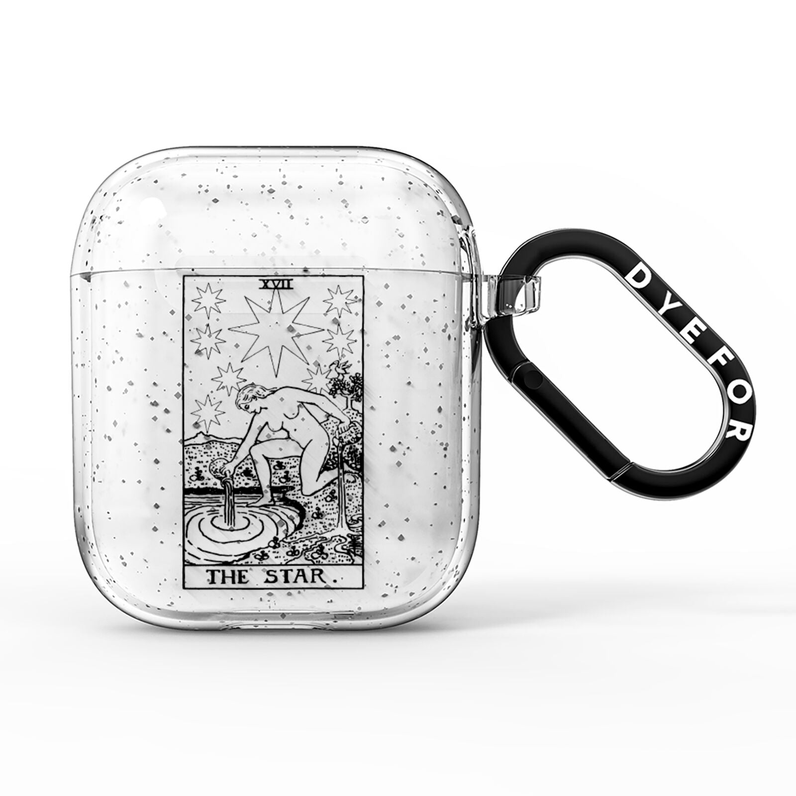 The Star Monochrome Tarot Card AirPods Glitter Case