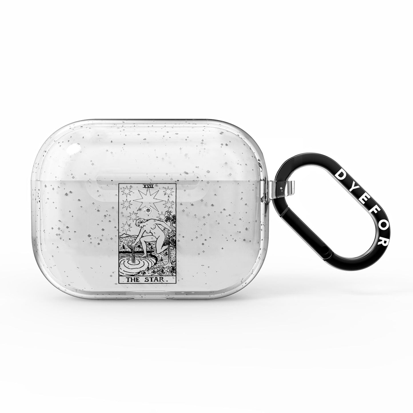 The Star Monochrome Tarot Card AirPods Pro Glitter Case