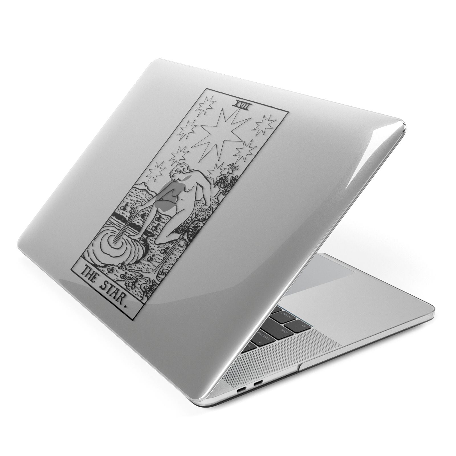 The Star Monochrome Tarot Card Apple MacBook Case Side View