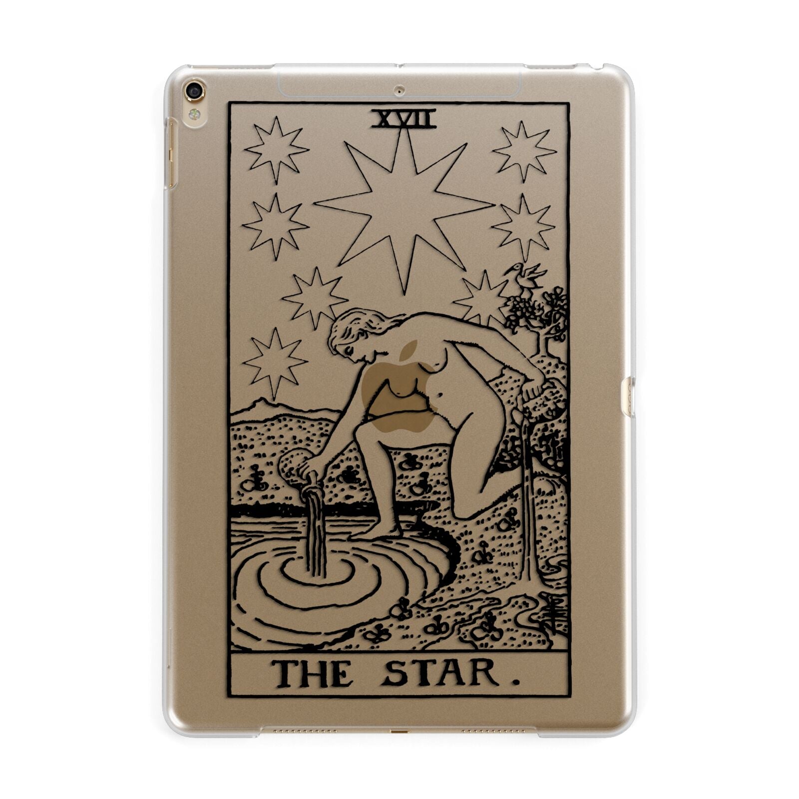 The Star Monochrome Tarot Card Apple iPad Gold Case