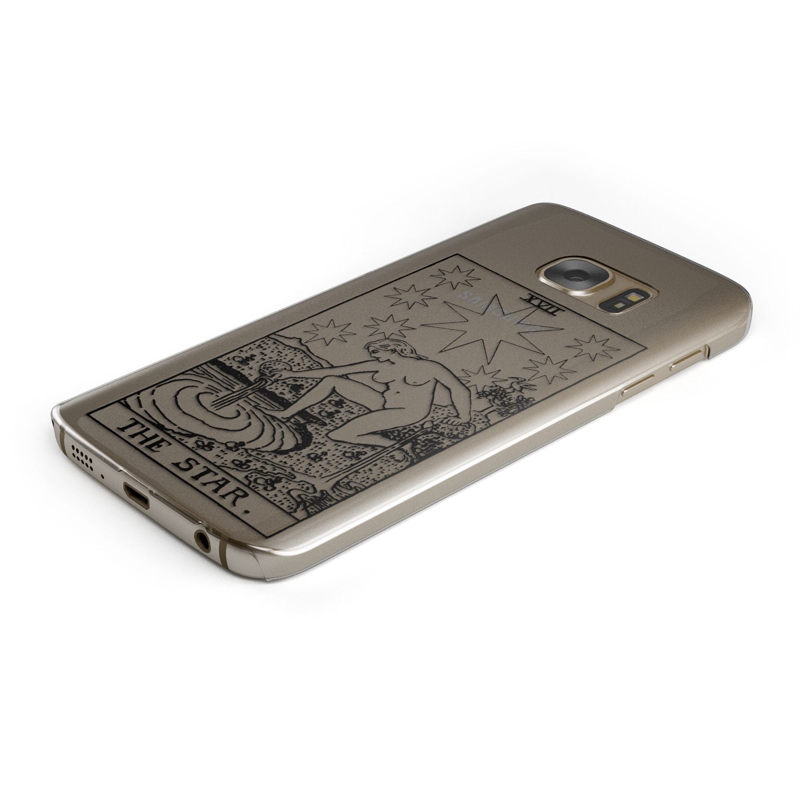 The Star Monochrome Tarot Card Protective Samsung Galaxy Case Angled Image