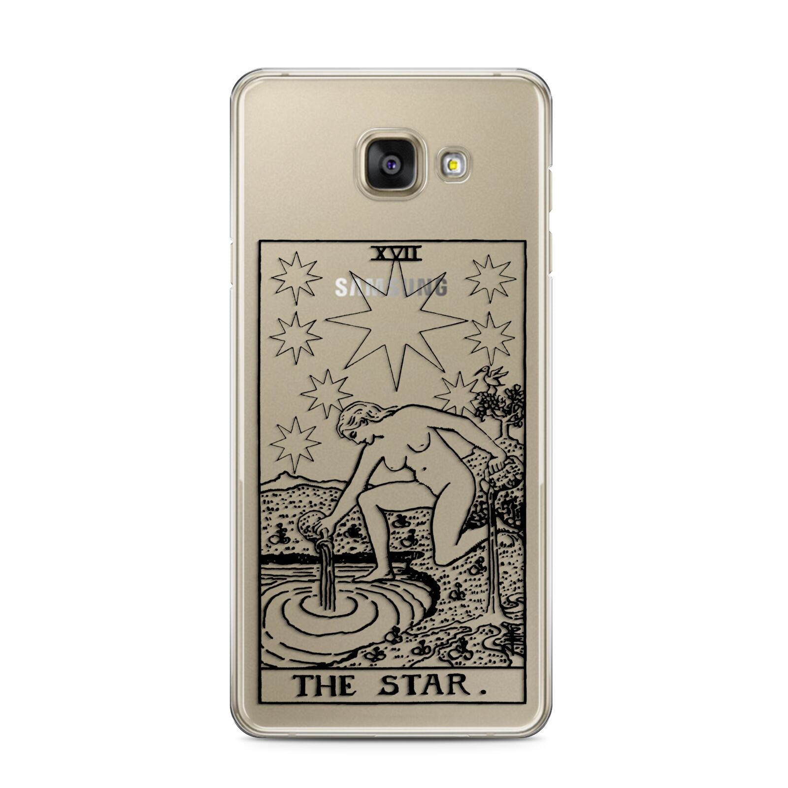 The Star Monochrome Tarot Card Samsung Galaxy A3 2016 Case on gold phone