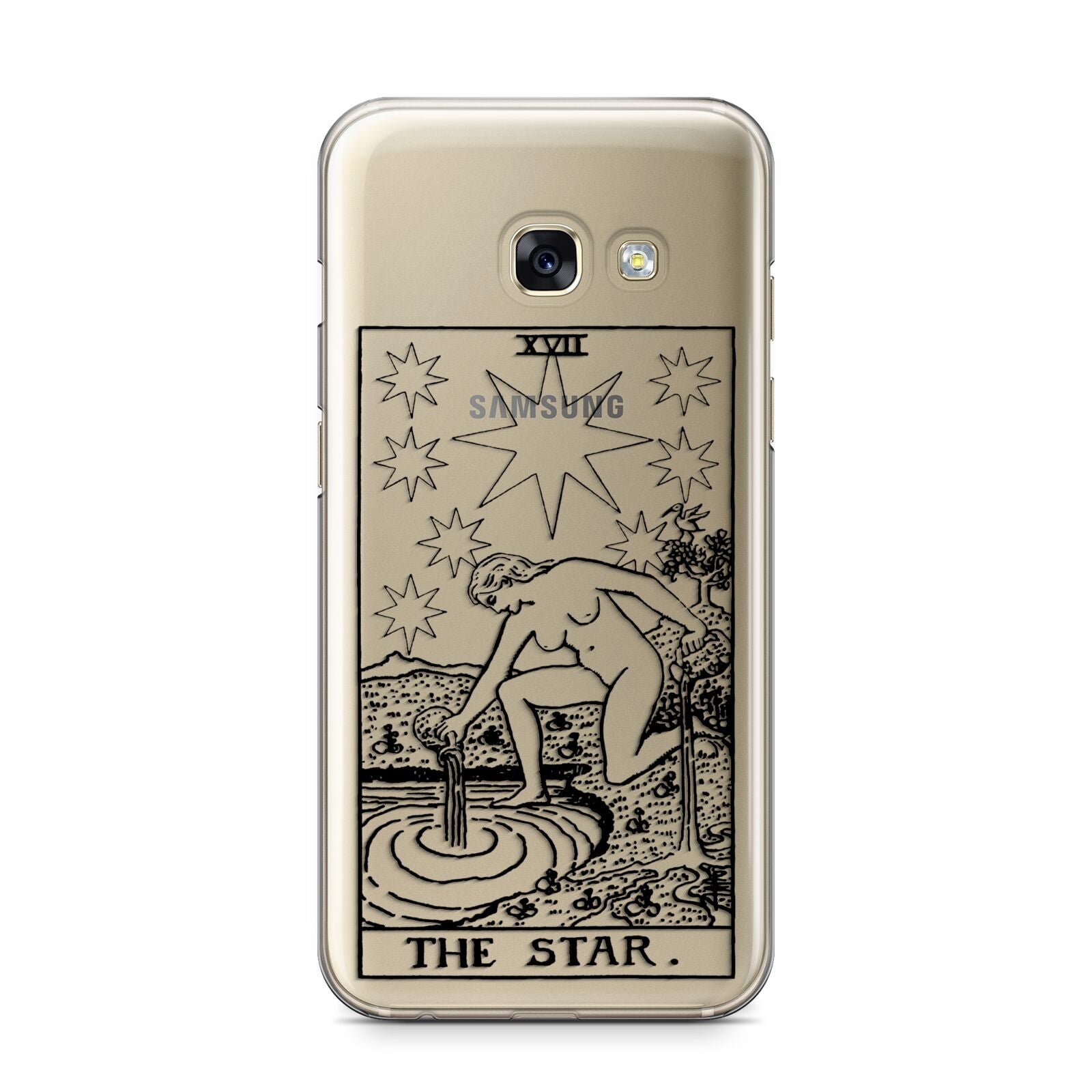 The Star Monochrome Tarot Card Samsung Galaxy A3 2017 Case on gold phone