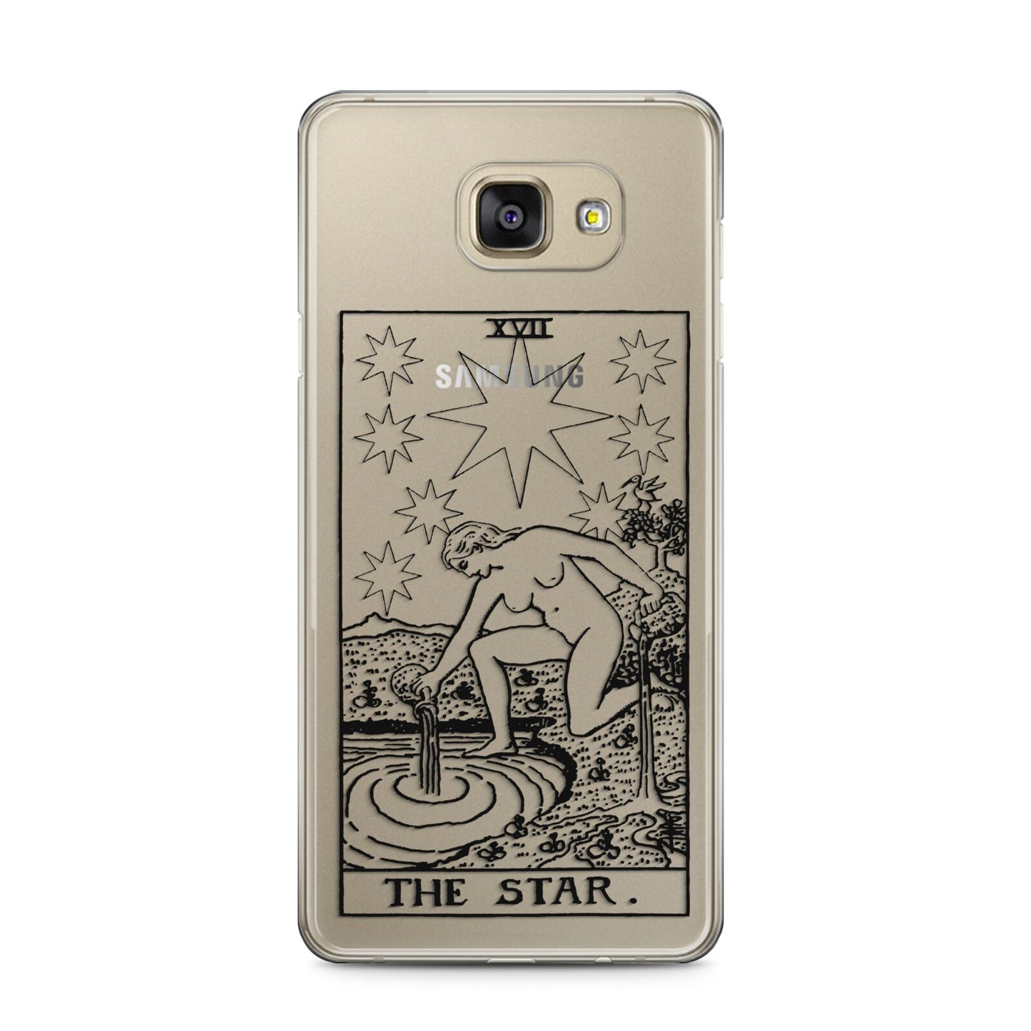 The Star Monochrome Tarot Card Samsung Galaxy A5 2016 Case on gold phone