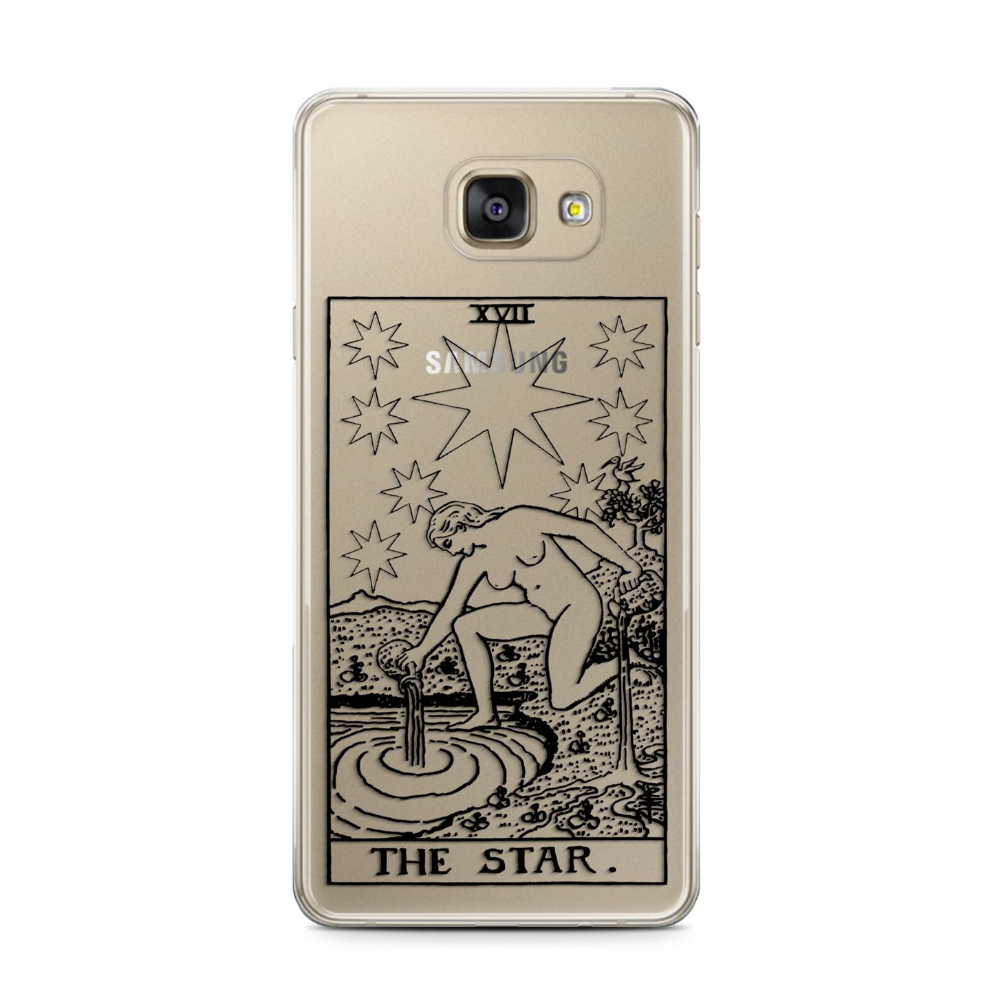 The Star Monochrome Tarot Card Samsung Galaxy A7 2016 Case on gold phone