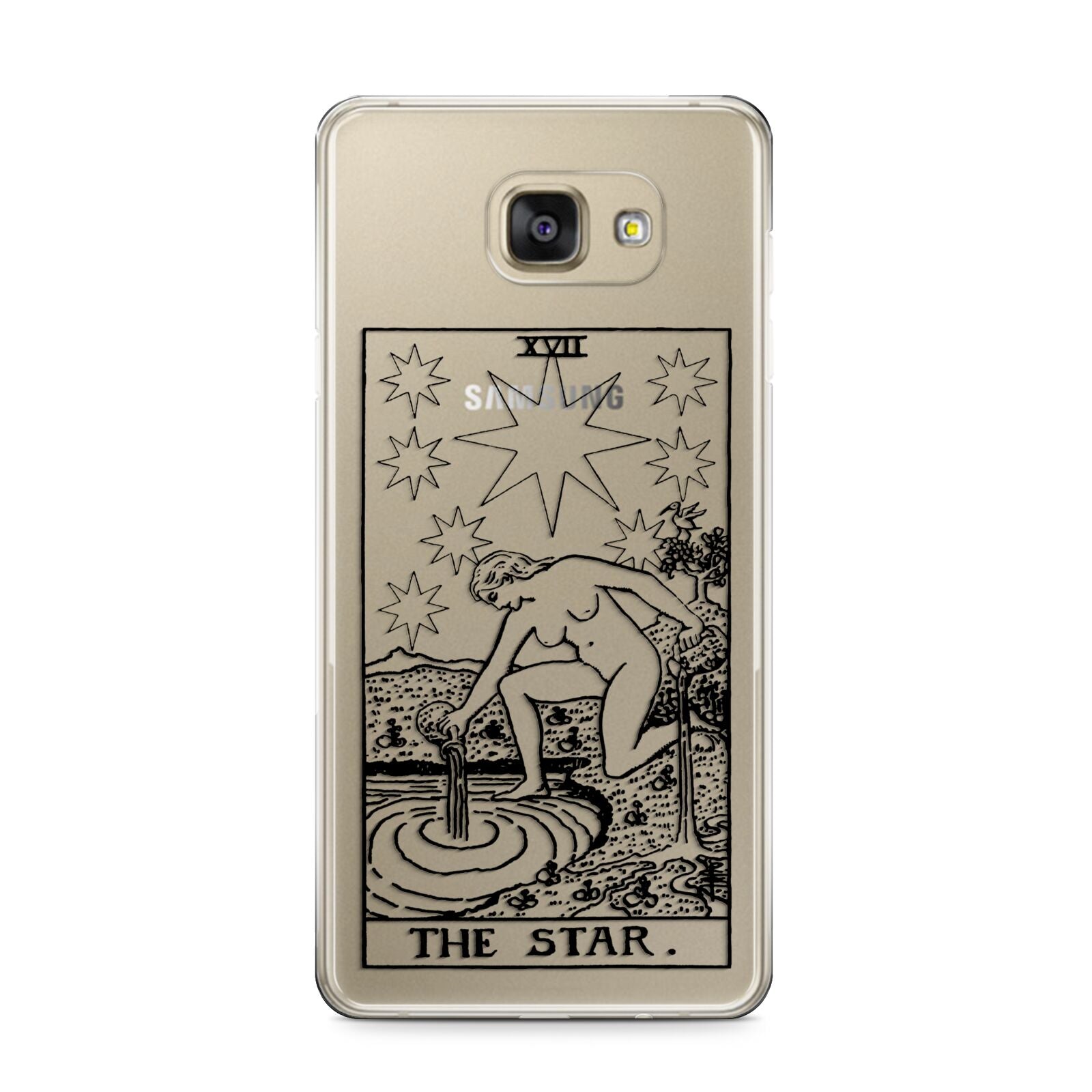 The Star Monochrome Tarot Card Samsung Galaxy A9 2016 Case on gold phone